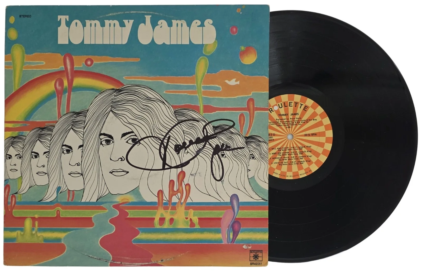 Tommy James Signed Midnight Train Album COA Exact Proof Autographed Vinyl Record, изображение 2