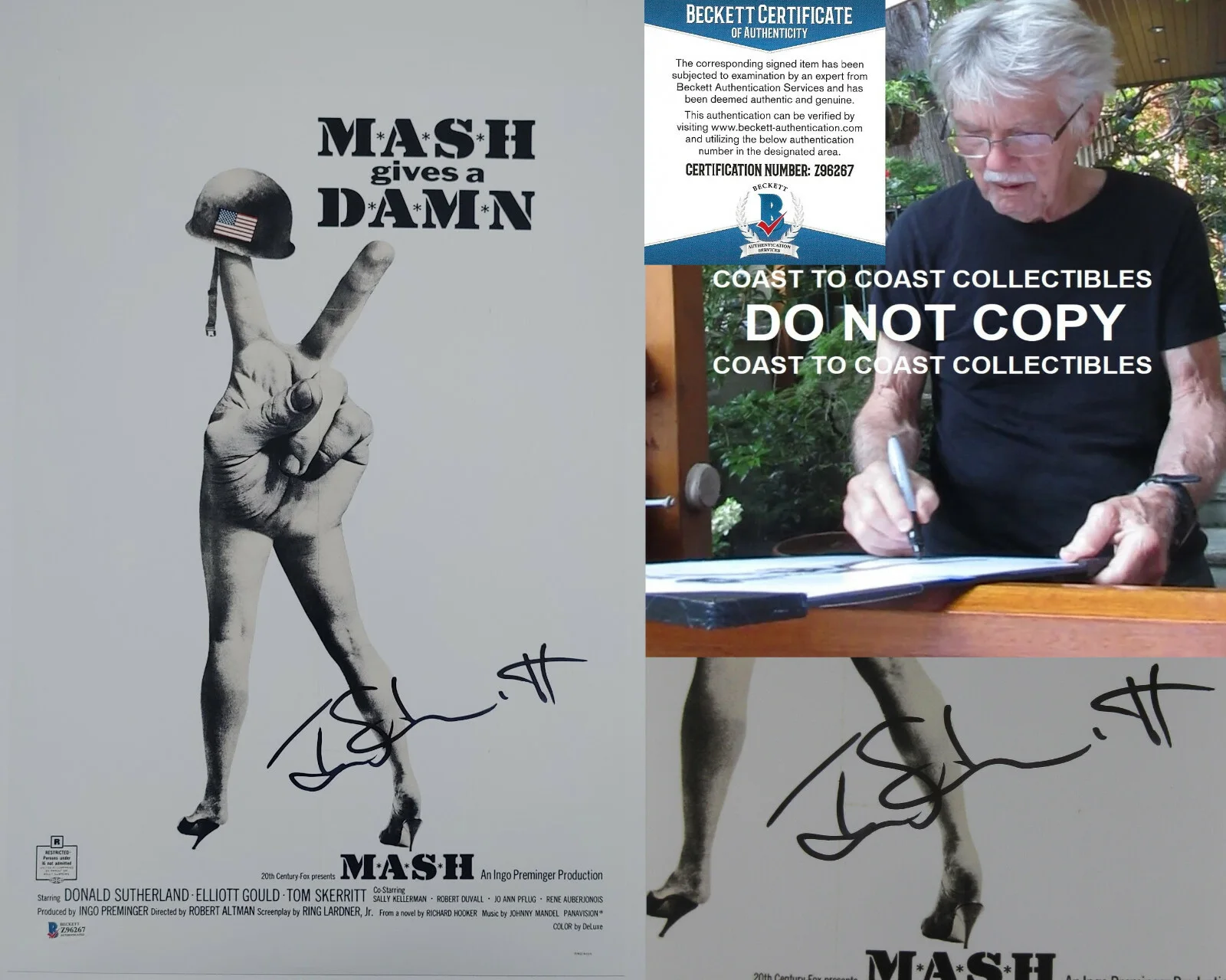 Tom Skerritt — Tom Skerritt signed Mash 12x18 photo poster Duke COA autographed proof Beckett