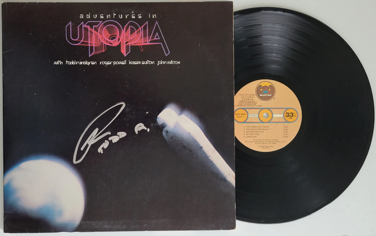 Todd Rundgren signed Adventures in Utopia album vinyl COA proof autographed, изображение 2