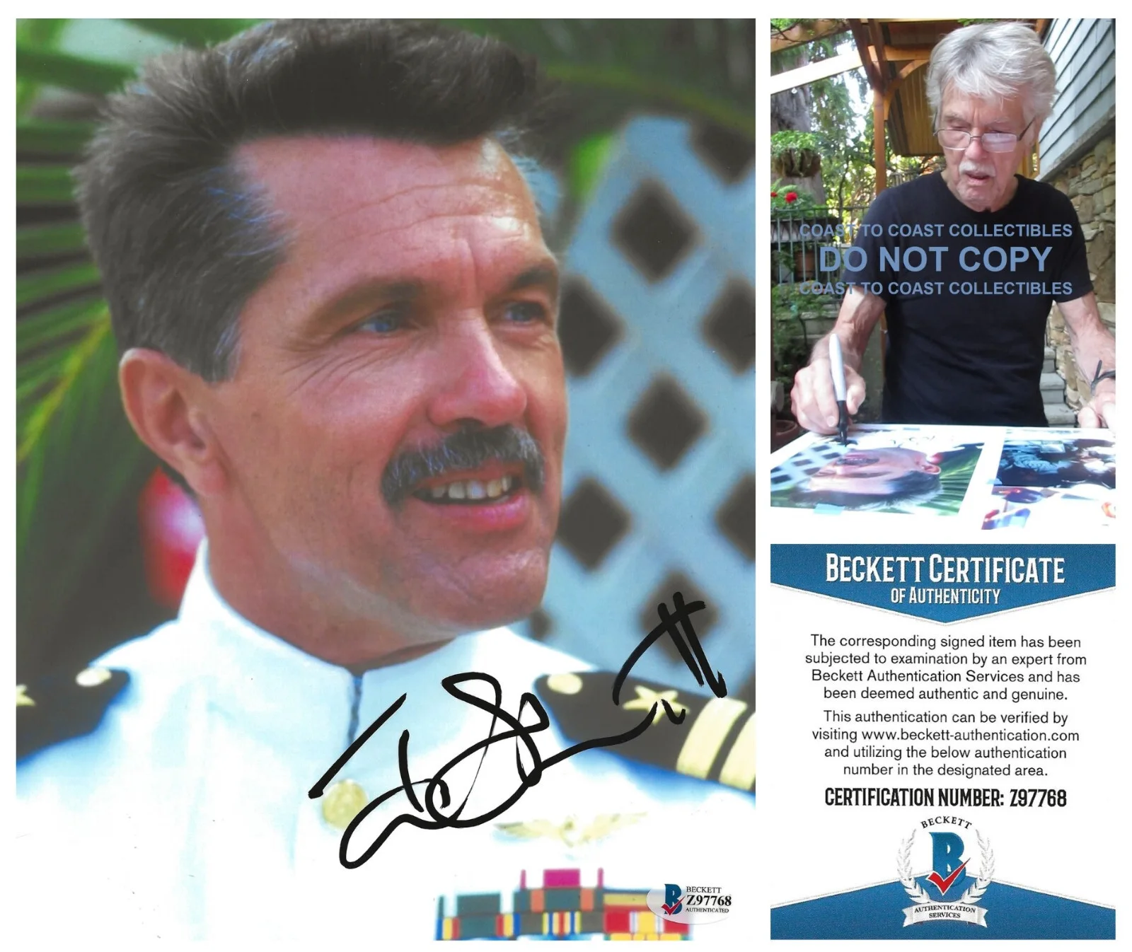 Tom Skerritt — Tom Skerritt actor signed Top Gun 8x10 photo proof Beckett COA autographed.