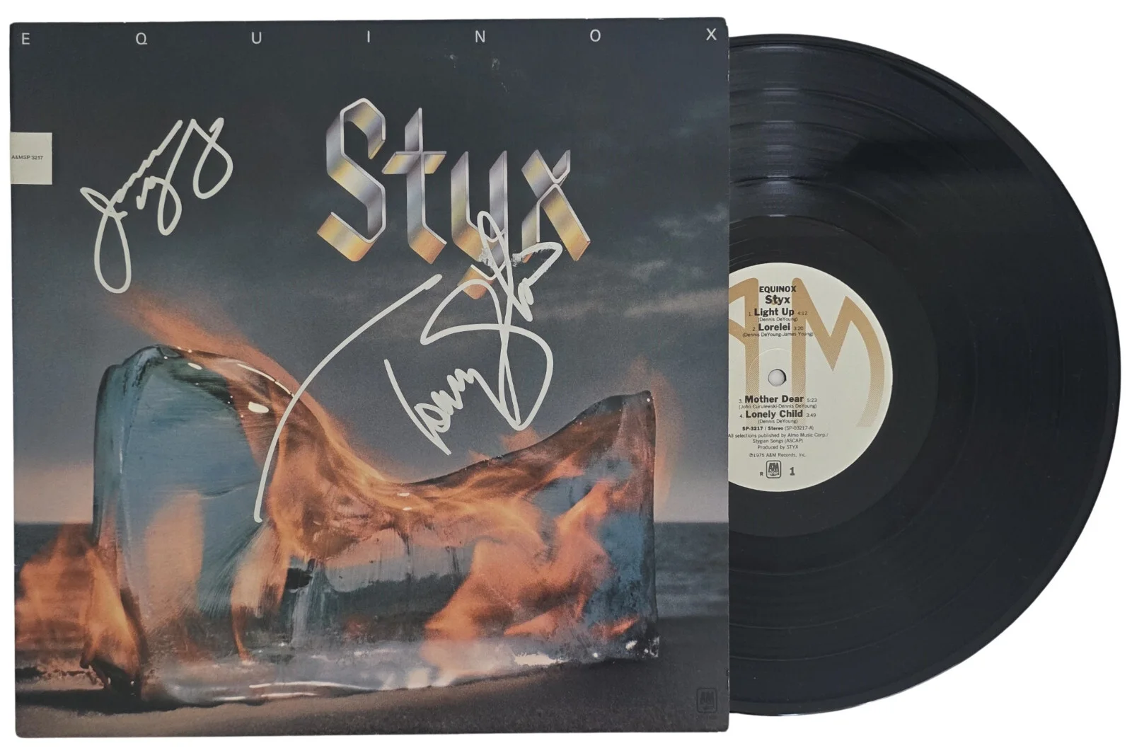 Tommy Shaw & James Young Signed Styx Equinox Album COA Proof Autographed Vinyl, изображение 2