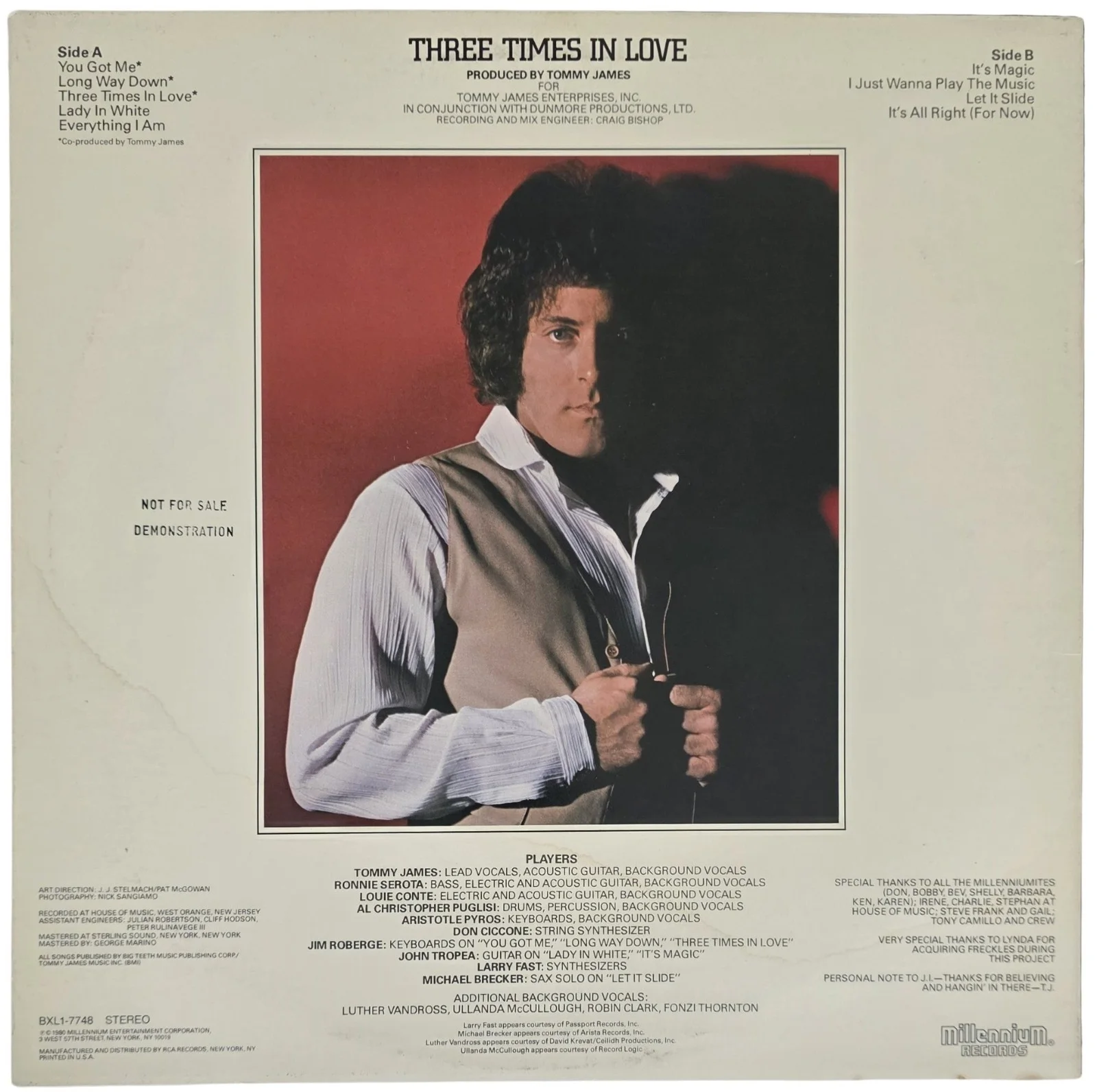 Tommy James Signed Three Times in Love Album COA Proof Autographed Vinyl Record, image 5