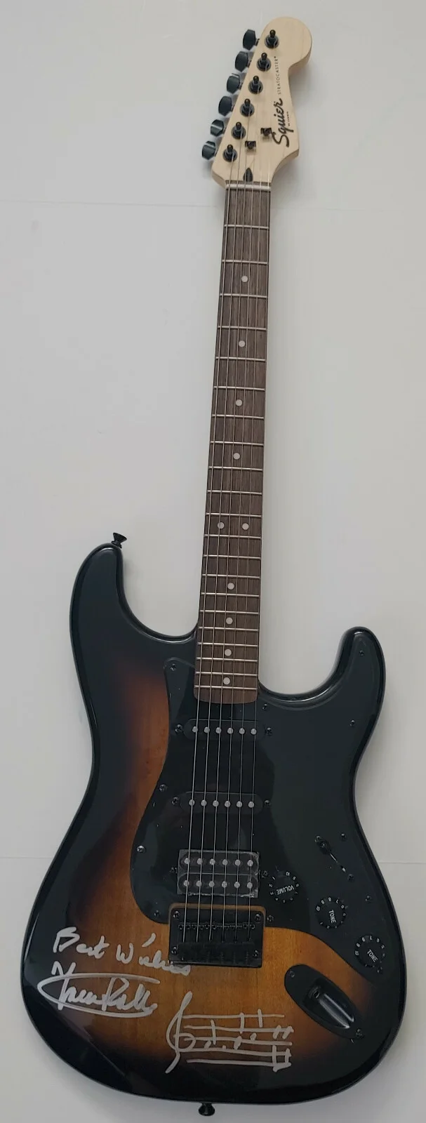 Trevor Rabin Yes autographed Fender Squier guitar exact Proof Beckett COA, image 2