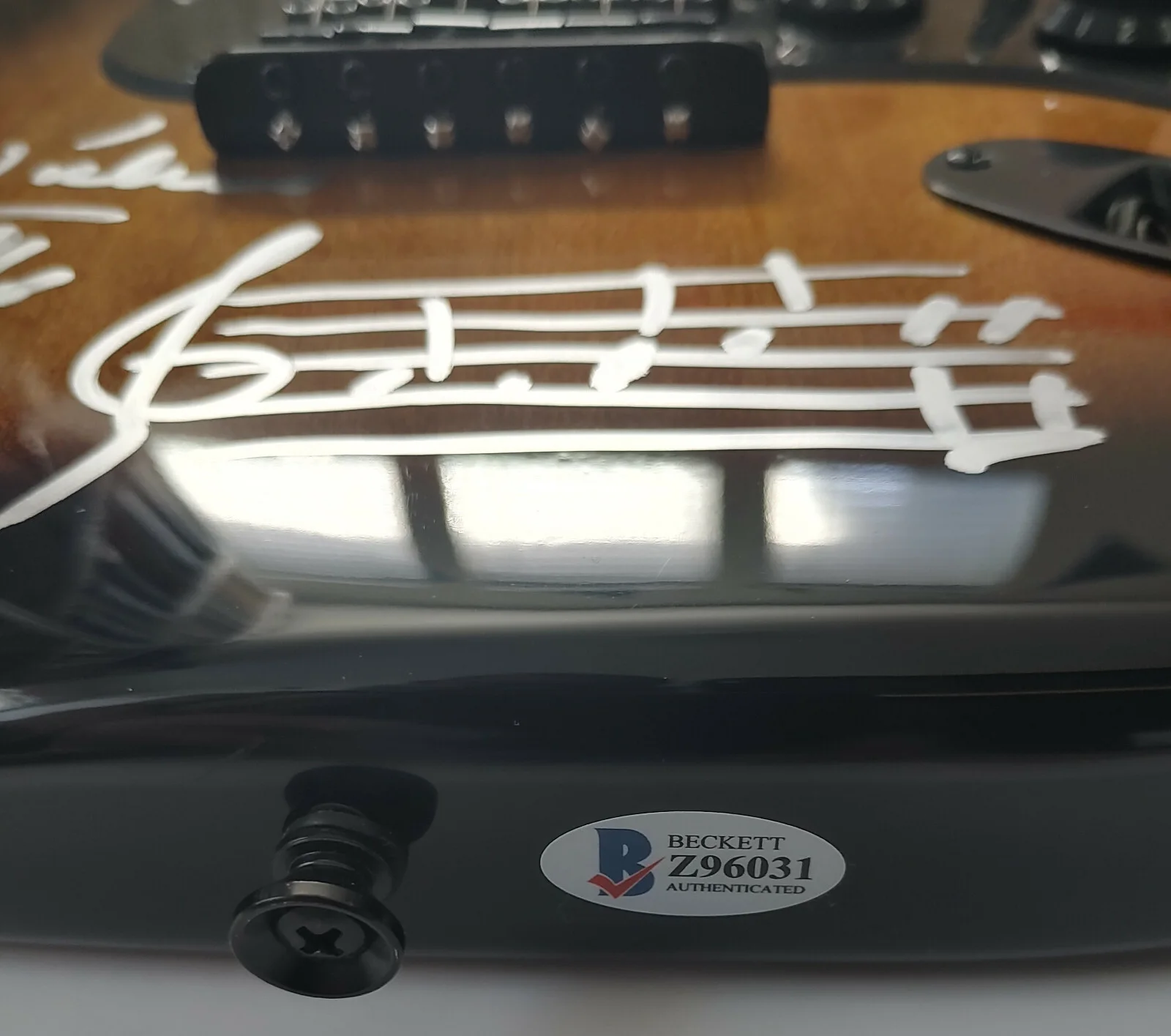 Trevor Rabin Yes autographed Fender Squier guitar exact Proof Beckett COA, image 4