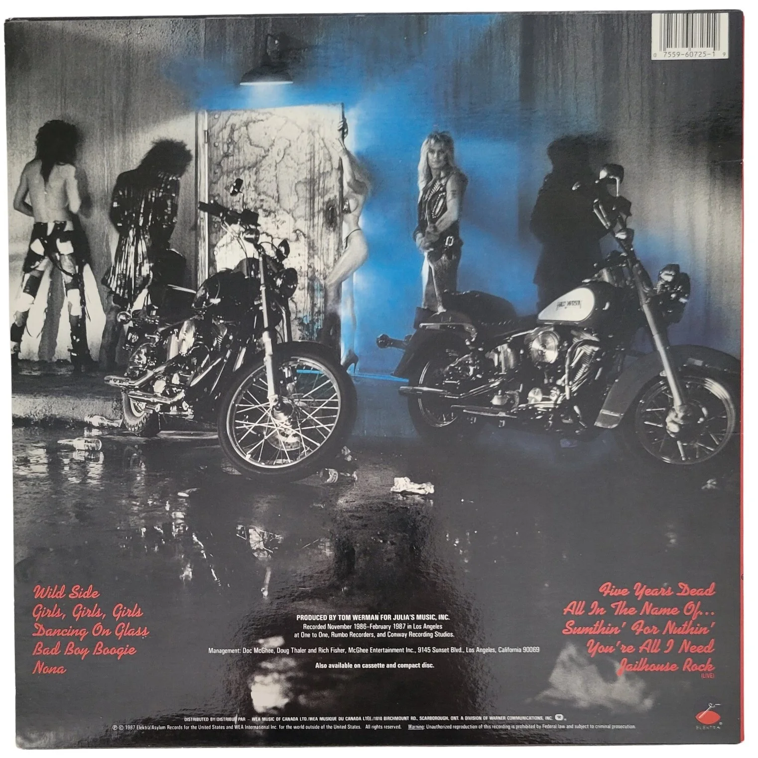 Vince Neil signed Motley Crue Girls Girls Girls album vinyl record COA proof, изображение 4