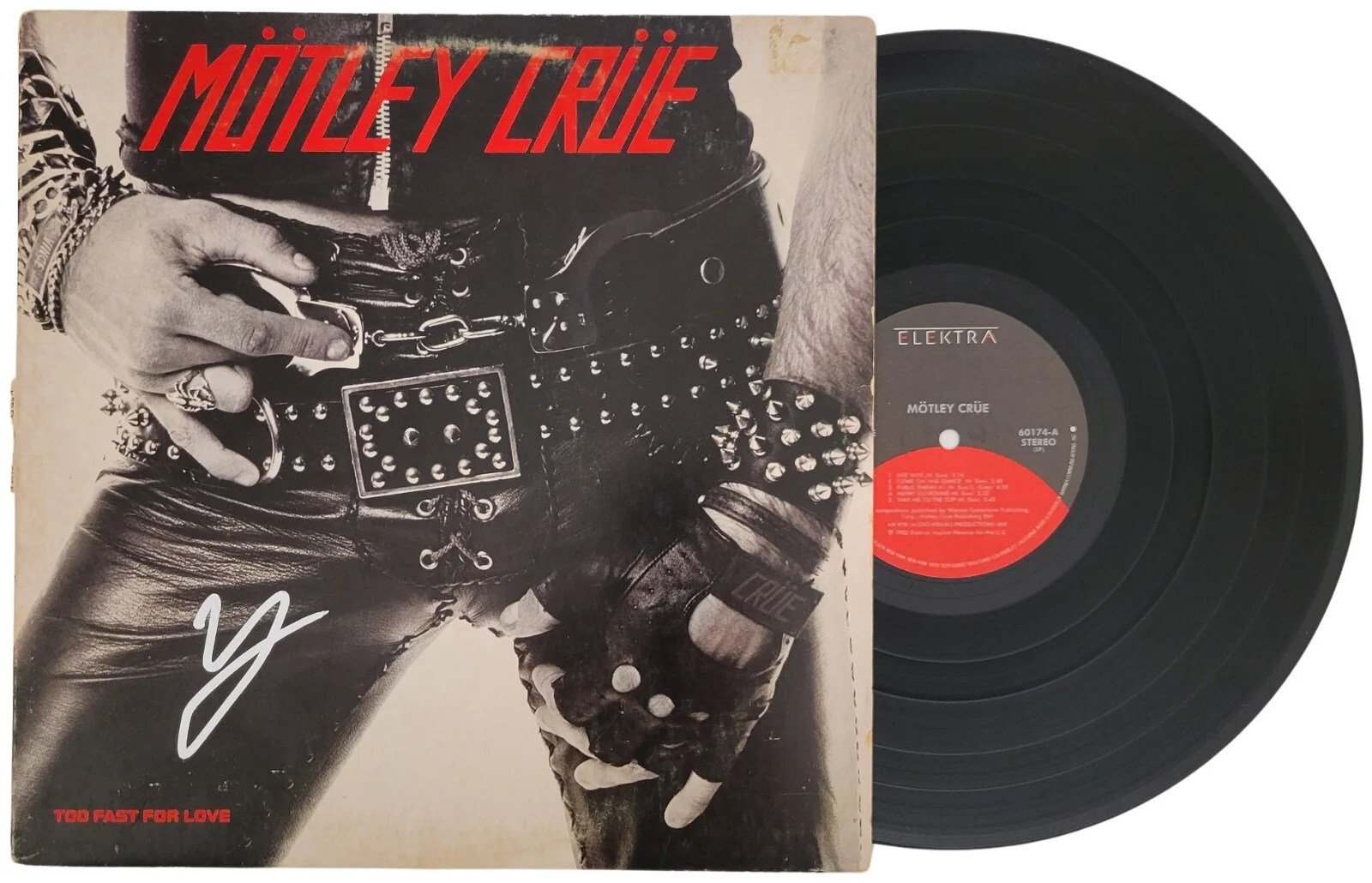 Vince Neil signed Motley Crue Too Fast For Love album vinyl record COA proof, изображение 4