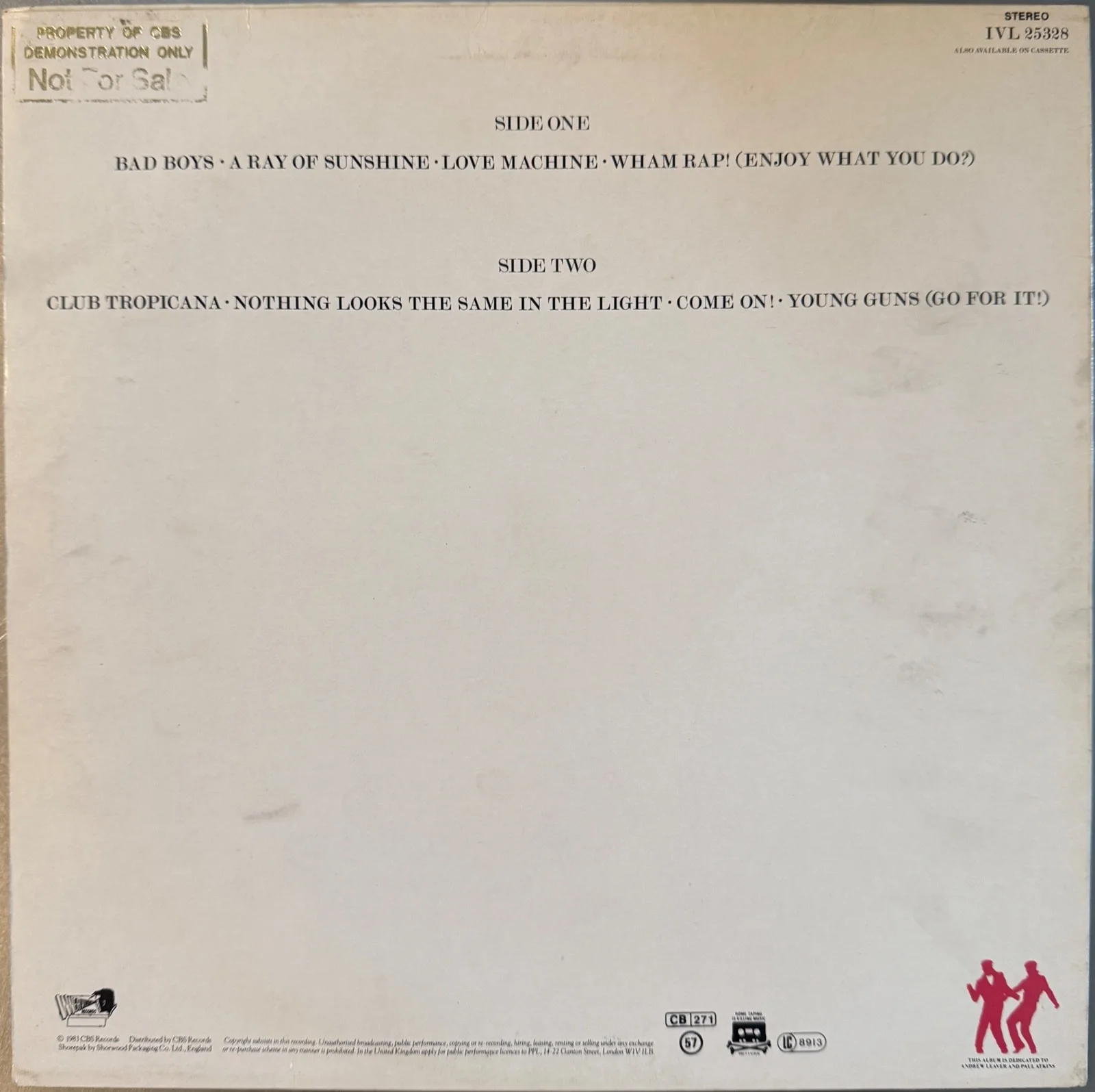 Wham! : signed Fantastic autographed Lp vinyl LOA JSA George Michael + Andew, изображение 2