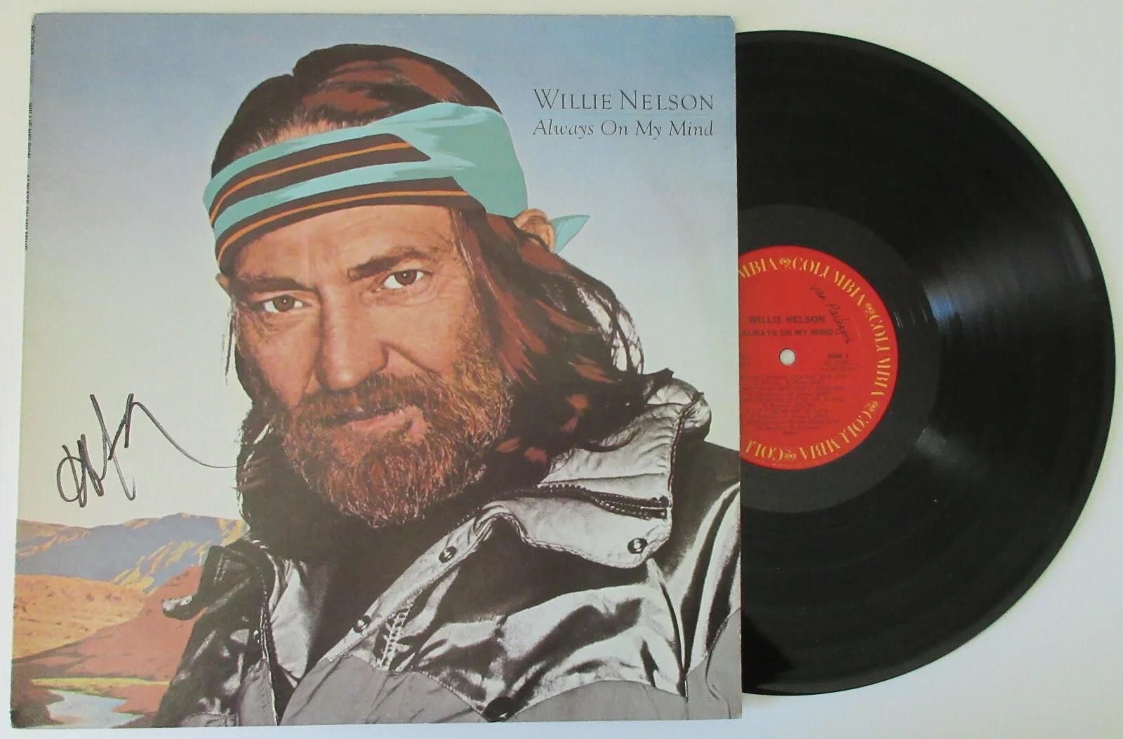 Willie Nelson autographed Always on My Mind album vinyl record COA Proof Beckett, изображение 2