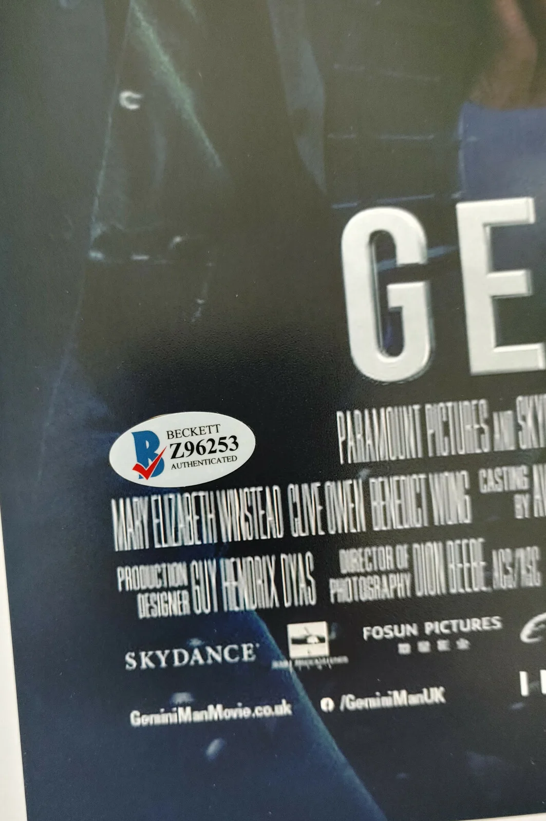 Will Smith — Will Smith signed autographed Gemini Man 12x18 movie poster photo Proof Beckett, image 3