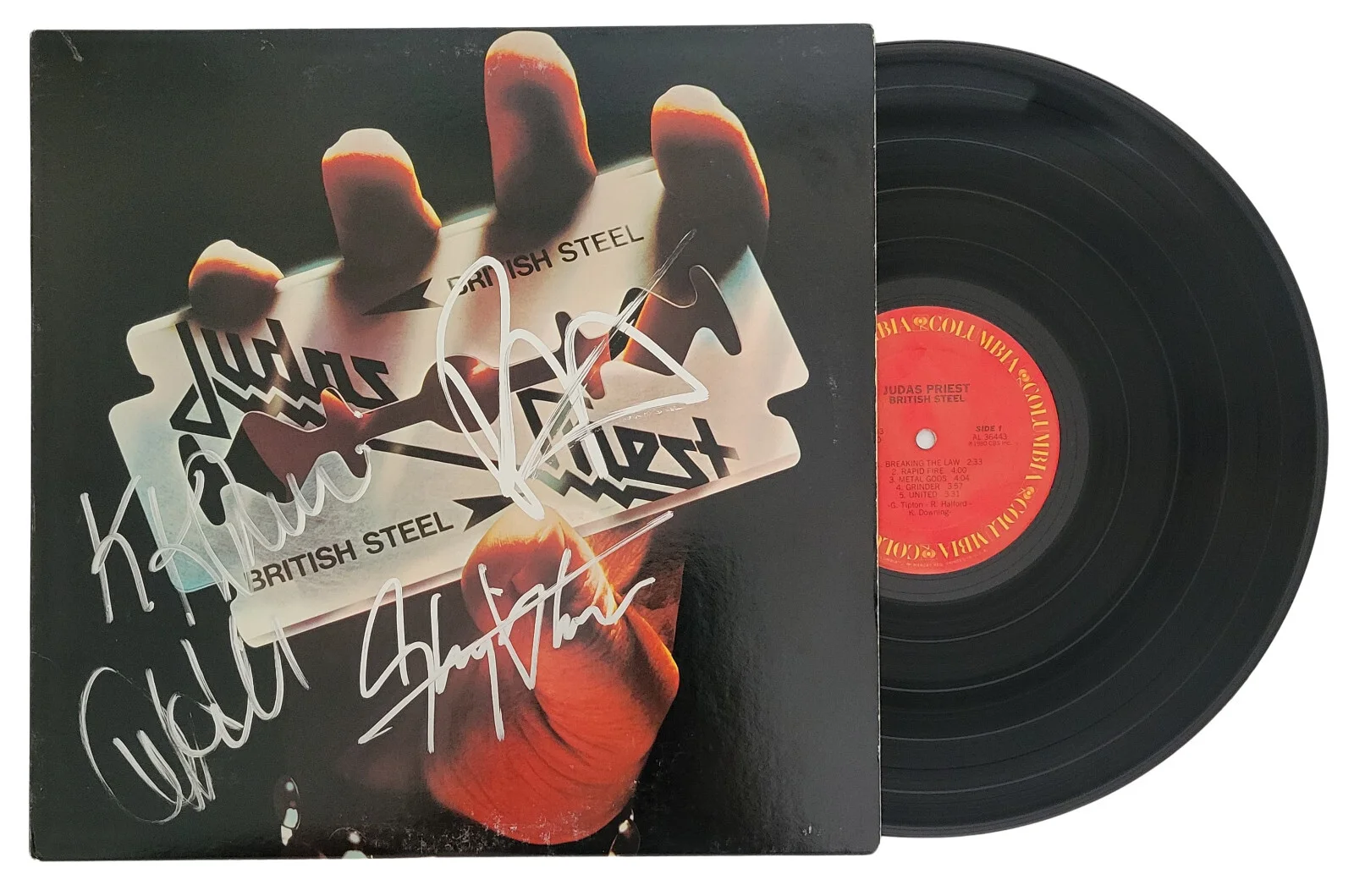 Judas Priest Signed British Steel Album Vinyl Proof Halford Tipton Hill Downing, изображение 2