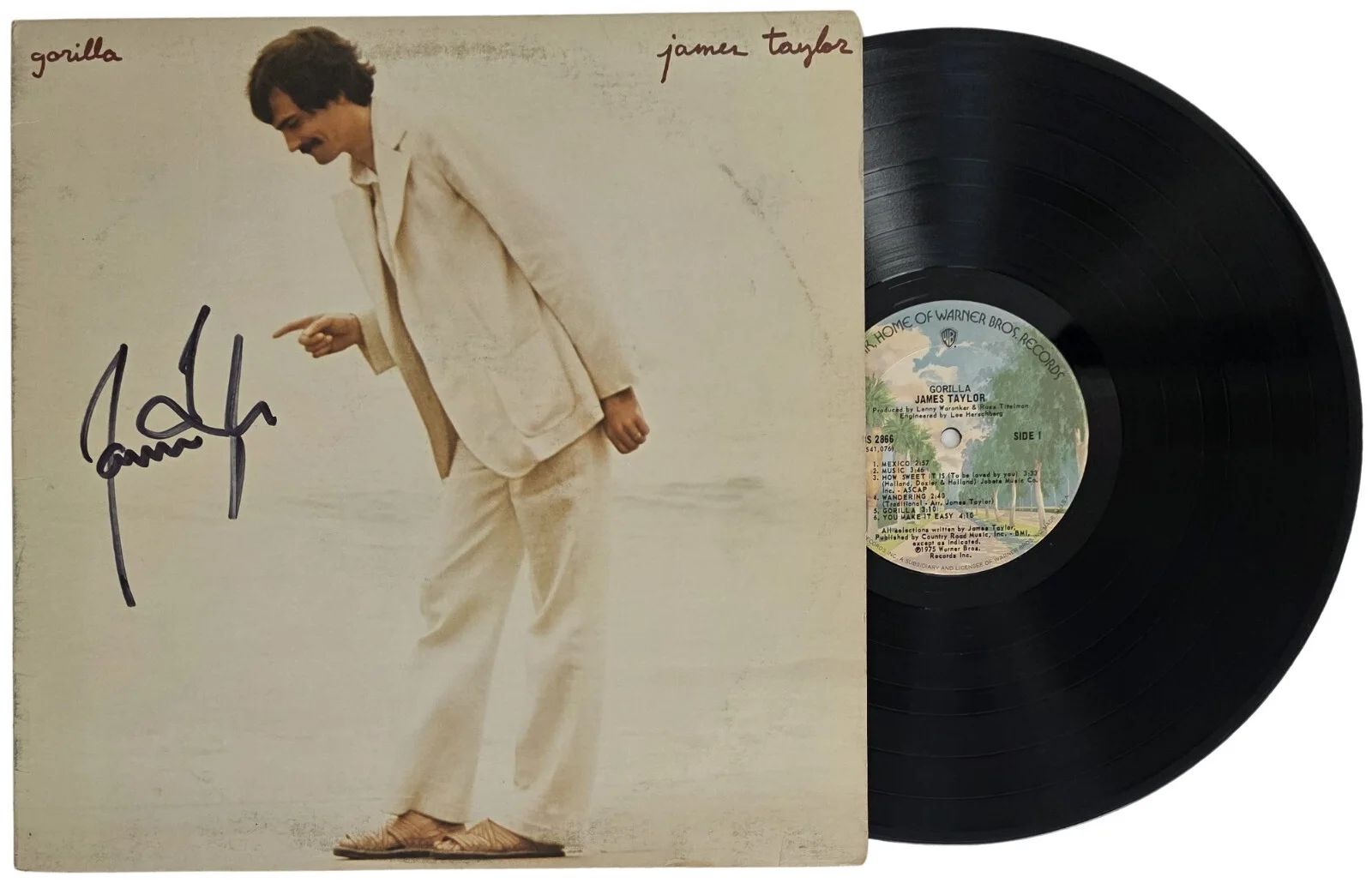 James Taylor Signed Gorilla Album COA Exact Proof Autographed Vinyl Record, изображение 2