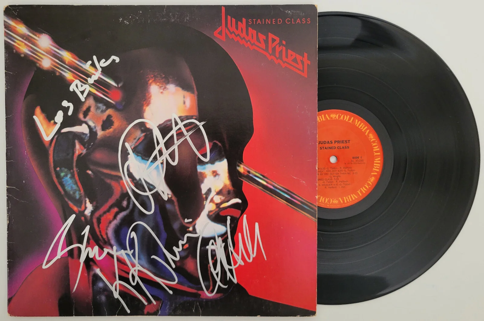 Judas Priest Signed Stained Class Album COA Exact Proof Vinyl Record Autographed, image 2
