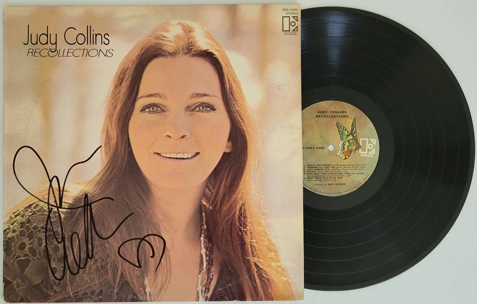 Judy Collins signed Recollections album vinyl record COA exact proof autographed, image 2