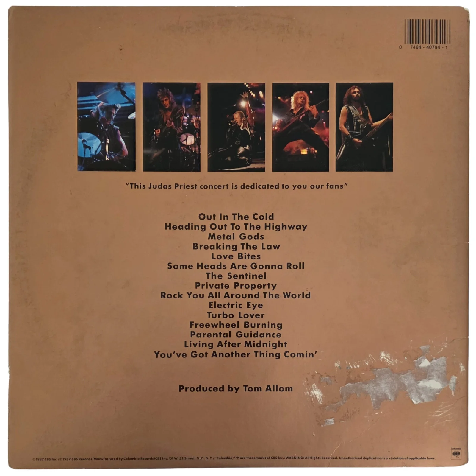 Judas Priest Band Signed Live Album Vinyl Proof Halford Tipton Hill Downing, изображение 4