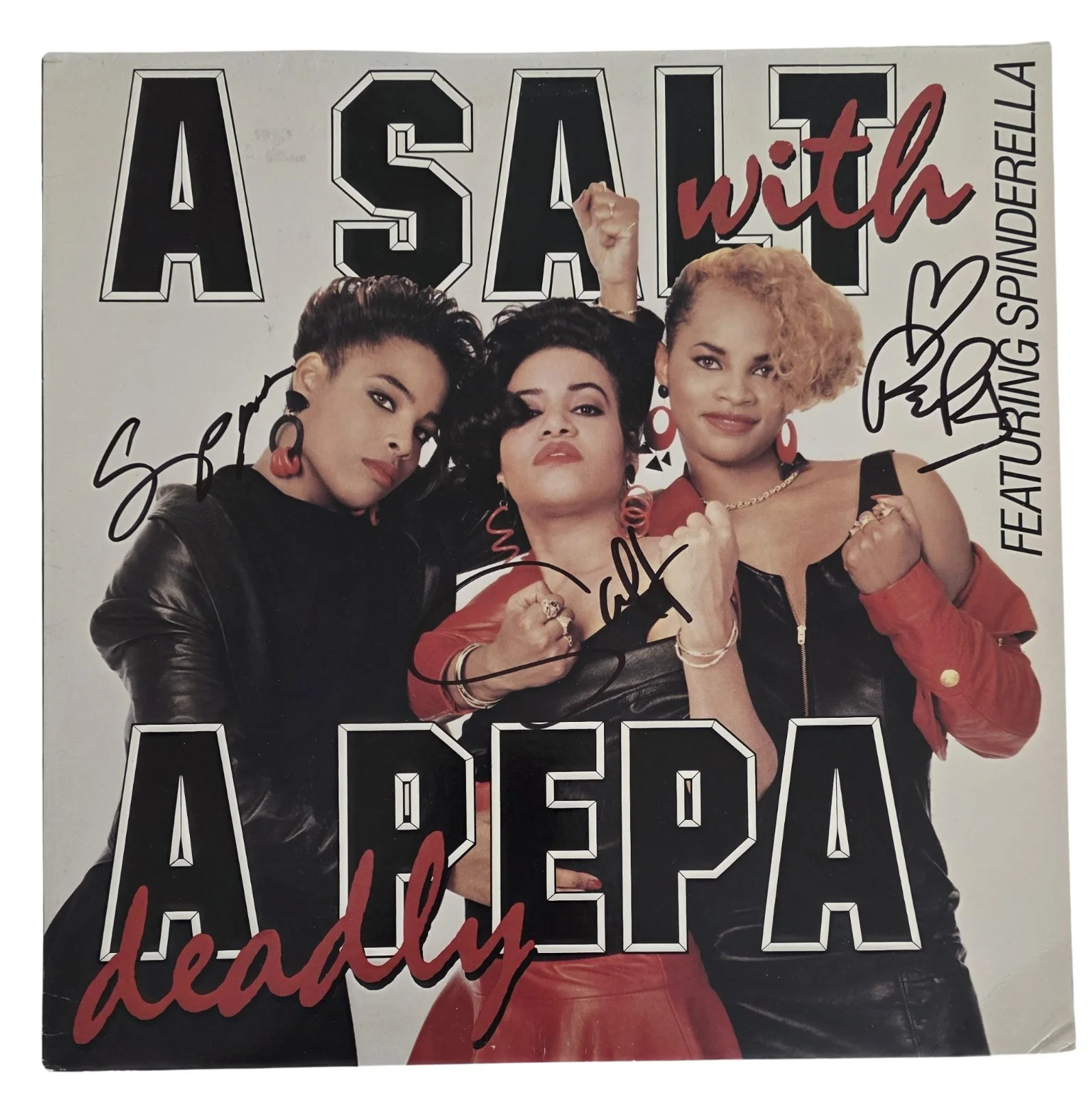 Salt-N-Pepa Signed Deadly Album COA Exact Proof Autographed Vinyl Record, image 5
