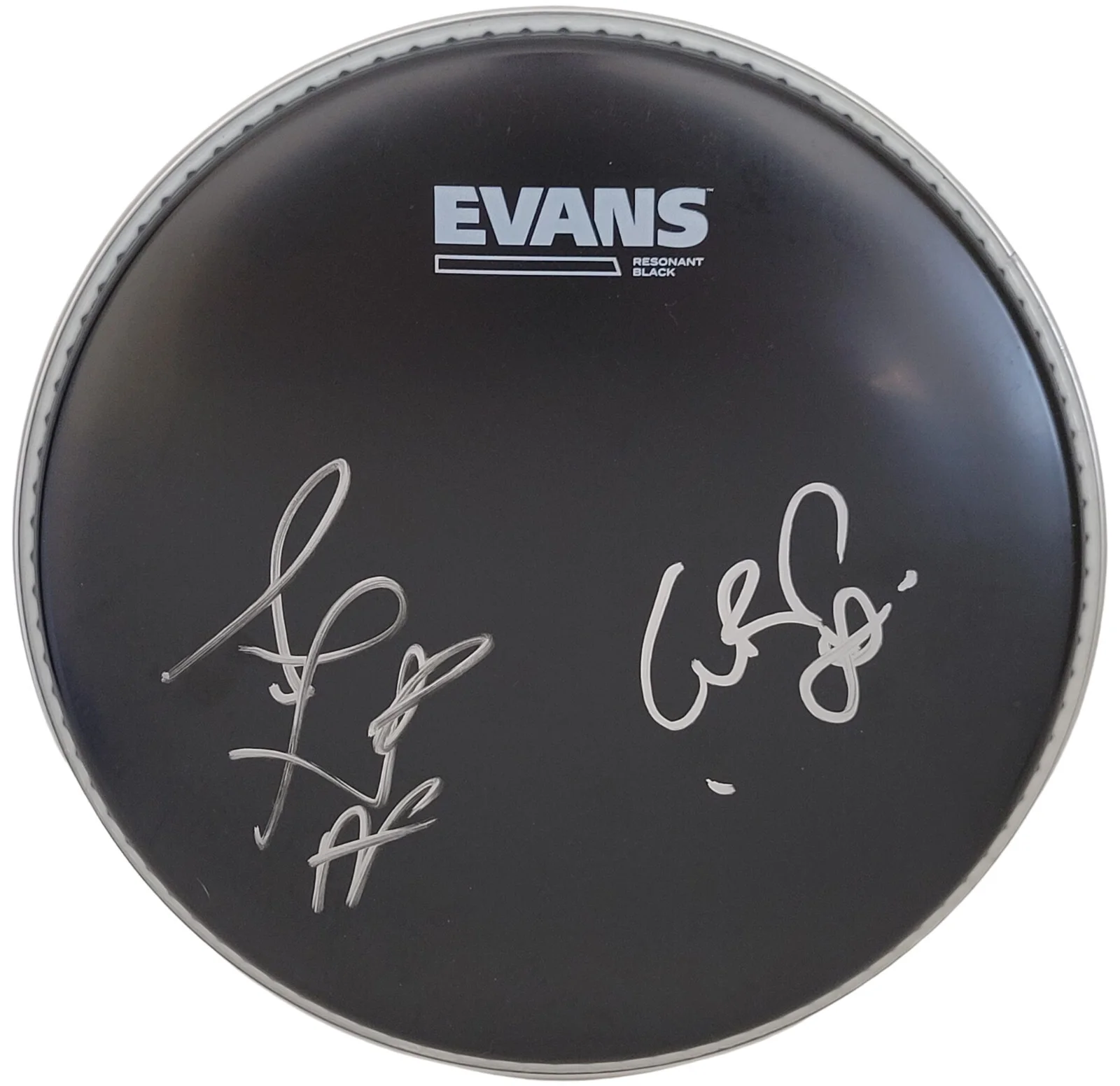 Tears for Fears Curt Smith & Roland Orzabal signed 10'' Drumhead COA proof auto, изображение 2