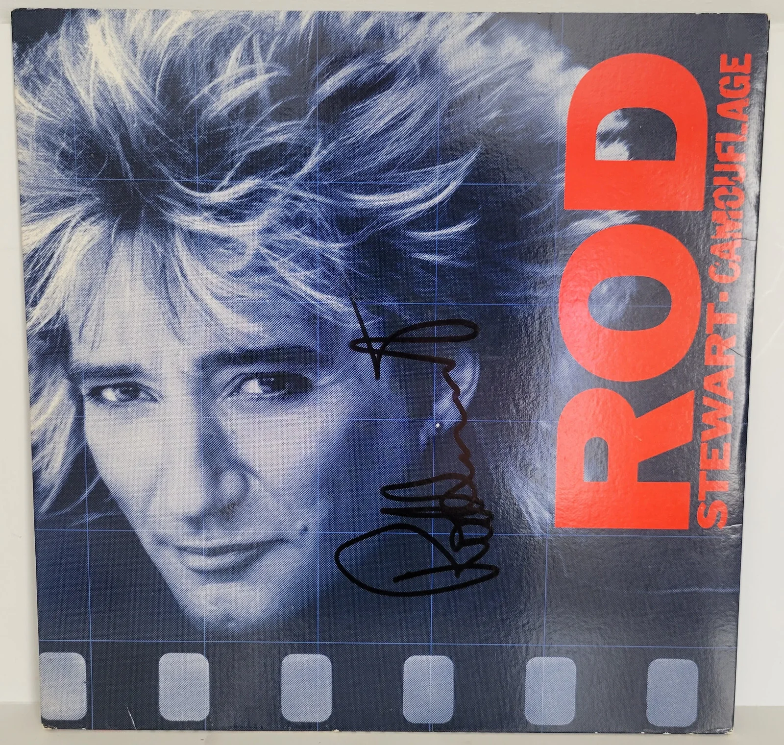 Rod Stewart signed Camouflage album vinyl record COA exact proof autographed, image 3