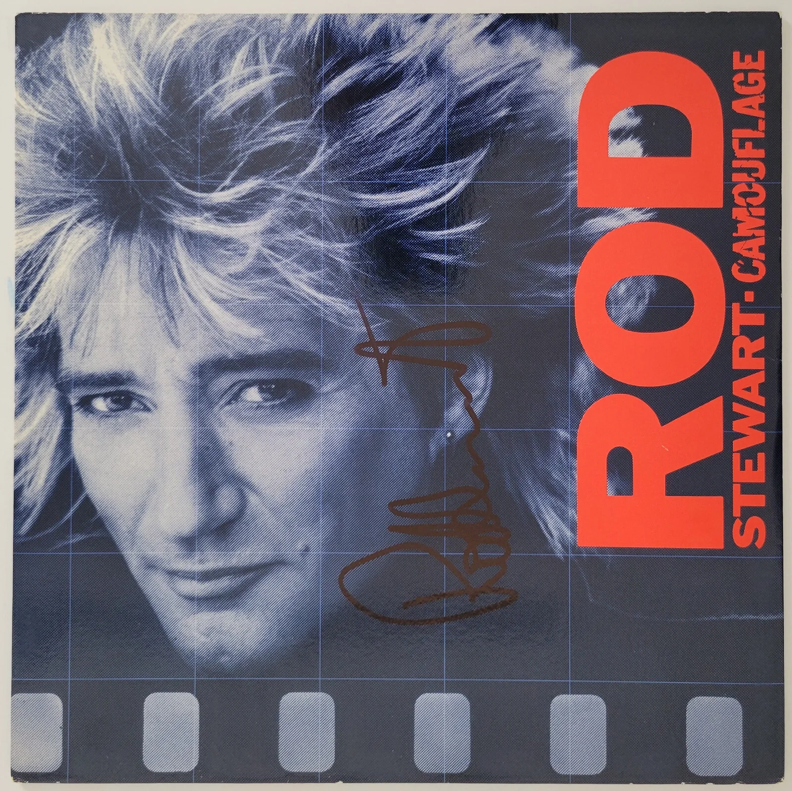 Rod Stewart signed Camouflage album vinyl record COA exact proof autographed, image 4