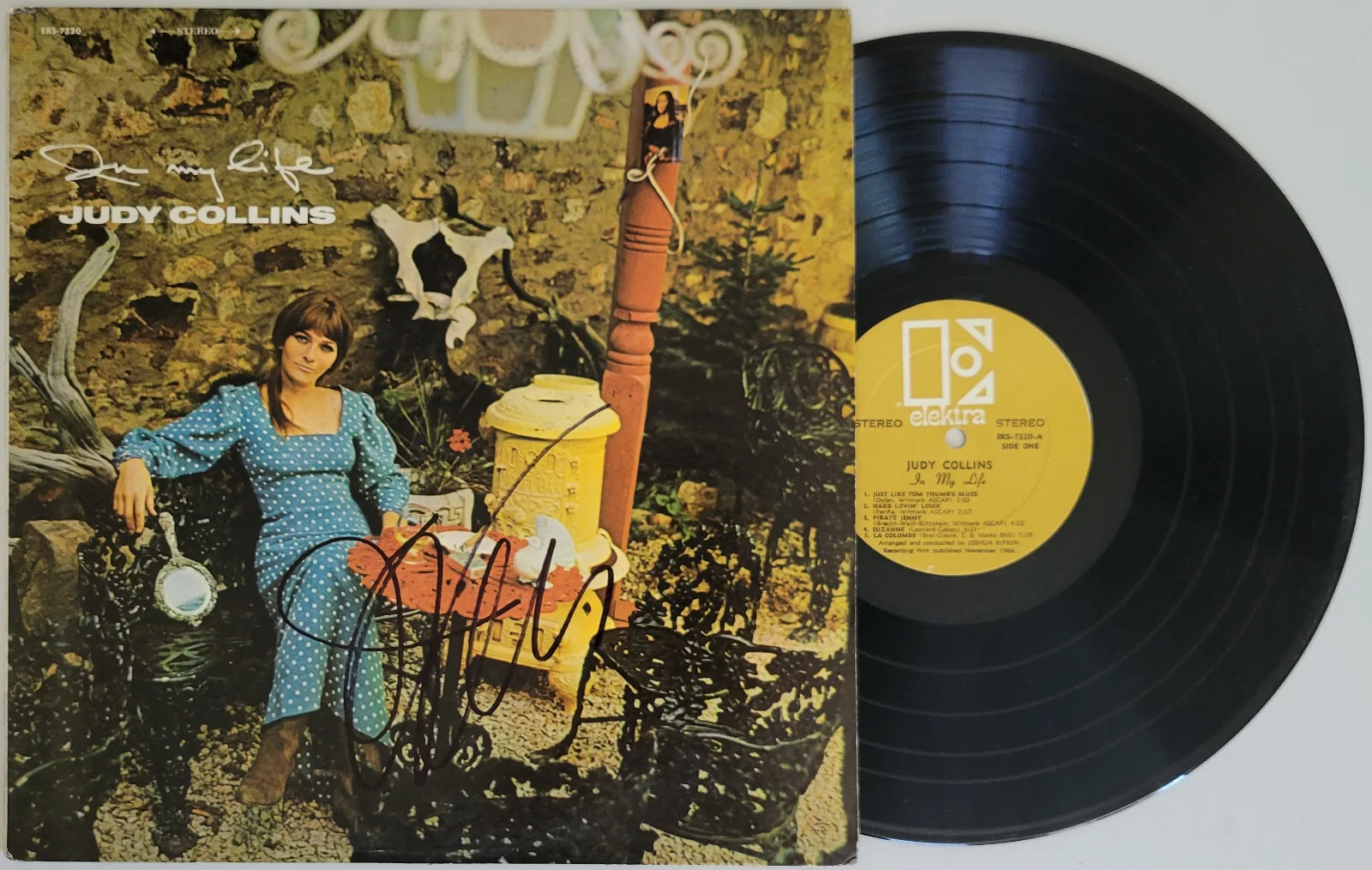 Judy Collins signed In My Life album vinyl record COA exact proof autographed, изображение 2