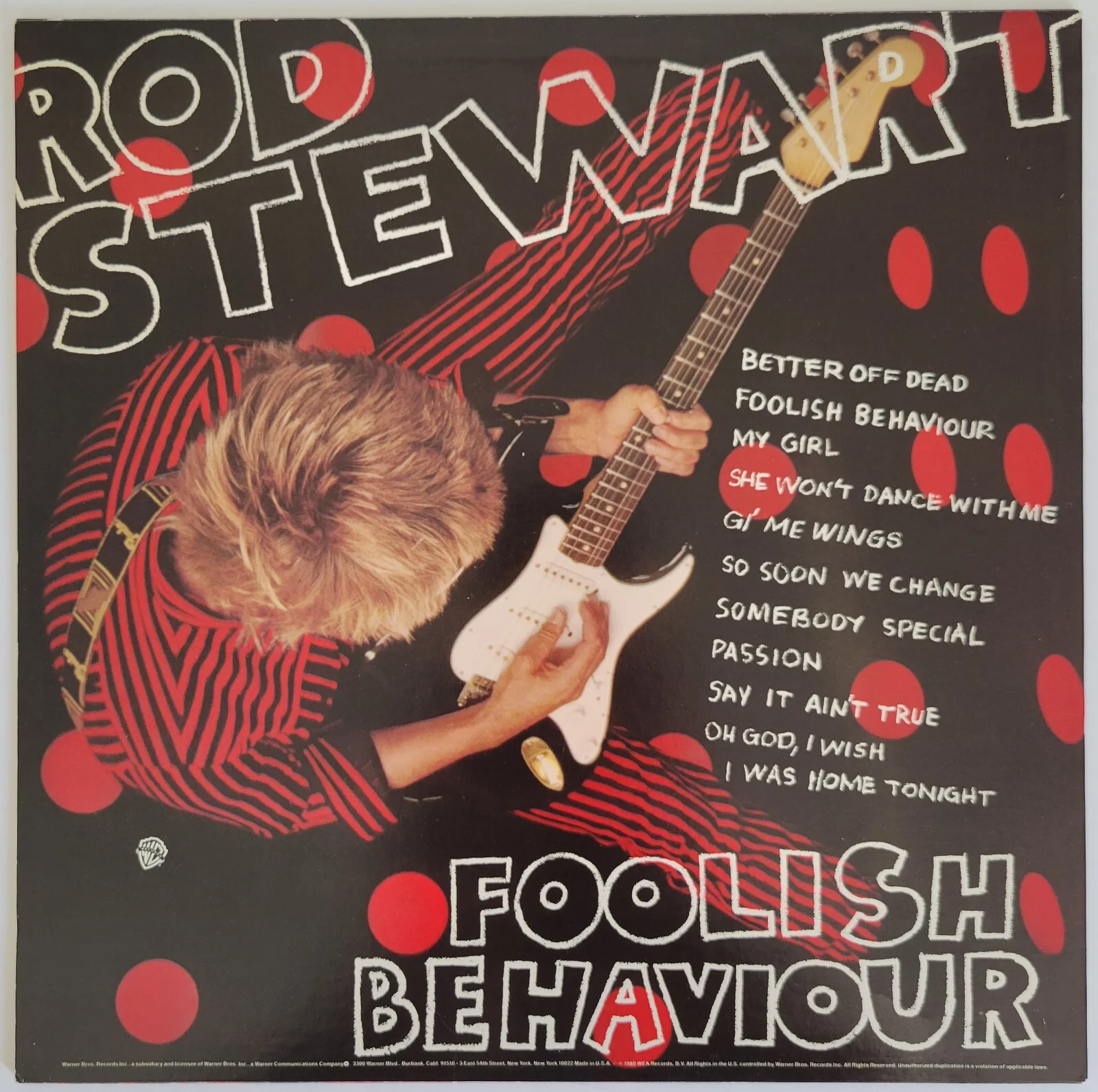 Rod Stewart signed Foolish Behaviour album vinyl record COA proof autographed, изображение 4