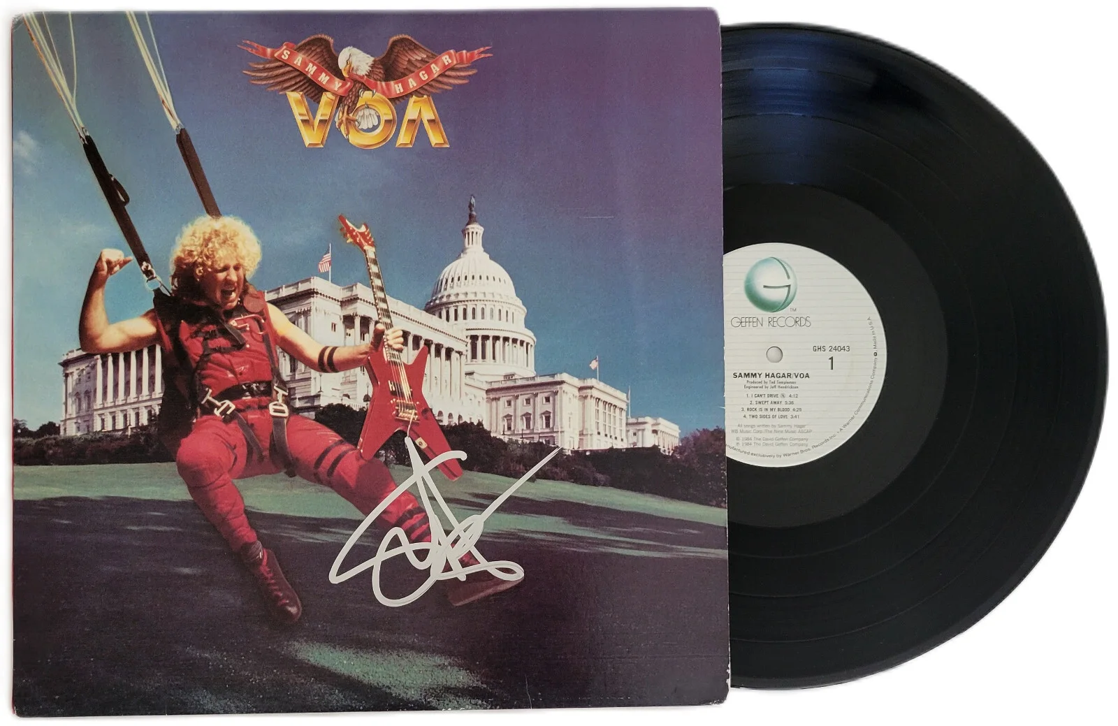 Sammy Hager Signed VOA Album Vinyl Record COA Proof Autographed I can't Drive 55, image 2