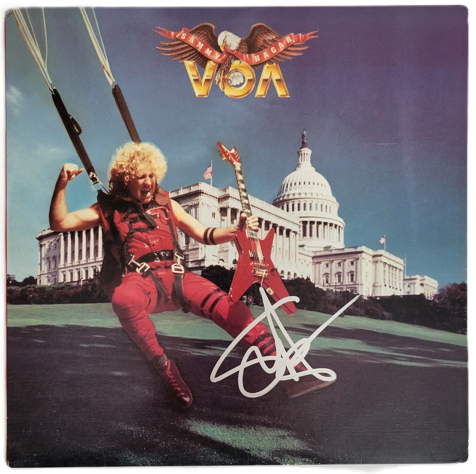Sammy Hager Signed VOA Album Vinyl Record COA Proof Autographed I can't Drive 55, image 3