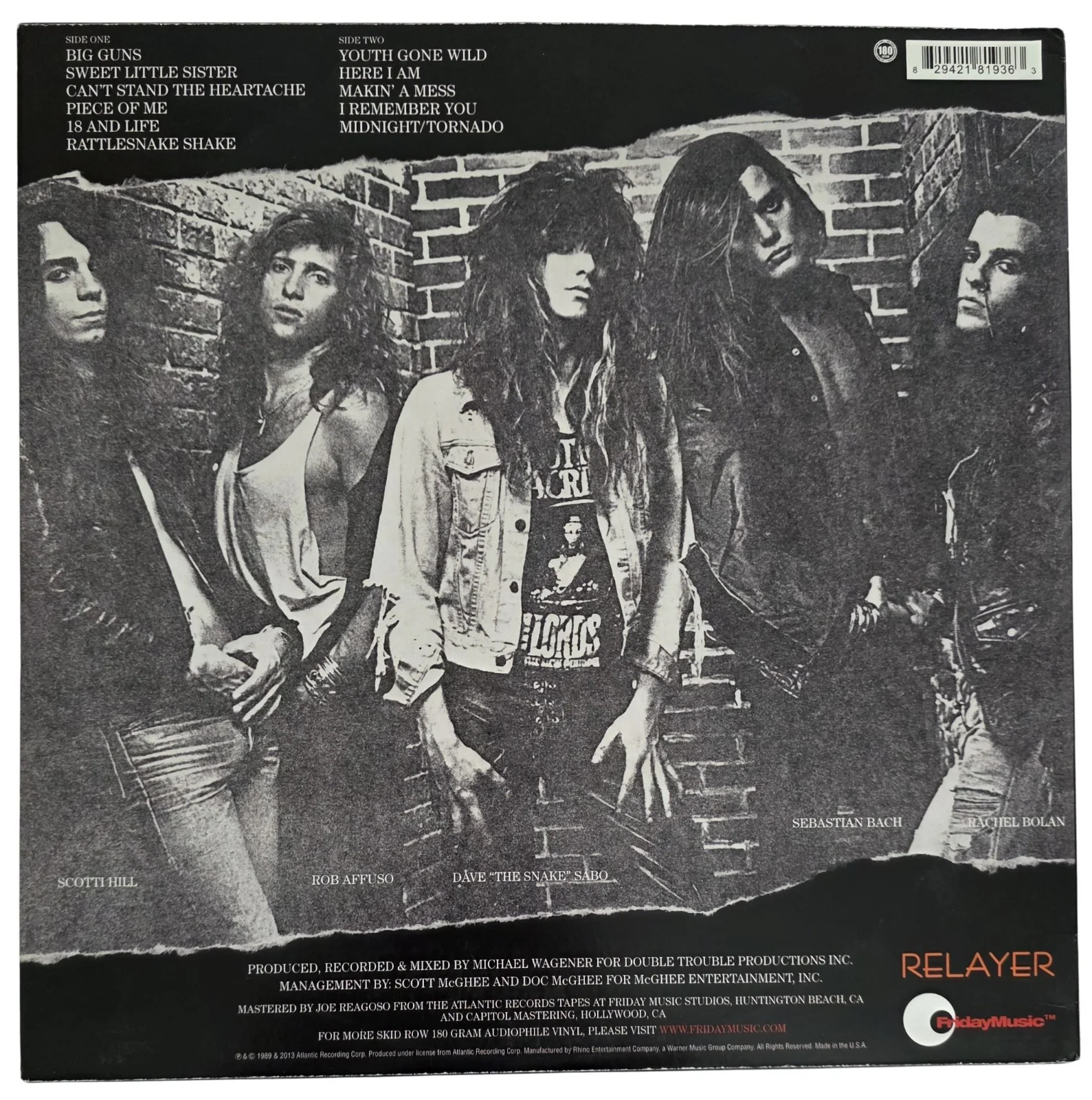 Sebastian Bach Signed Skid Row Album COA Exact Proof Autographed Vinyl Record, image 5
