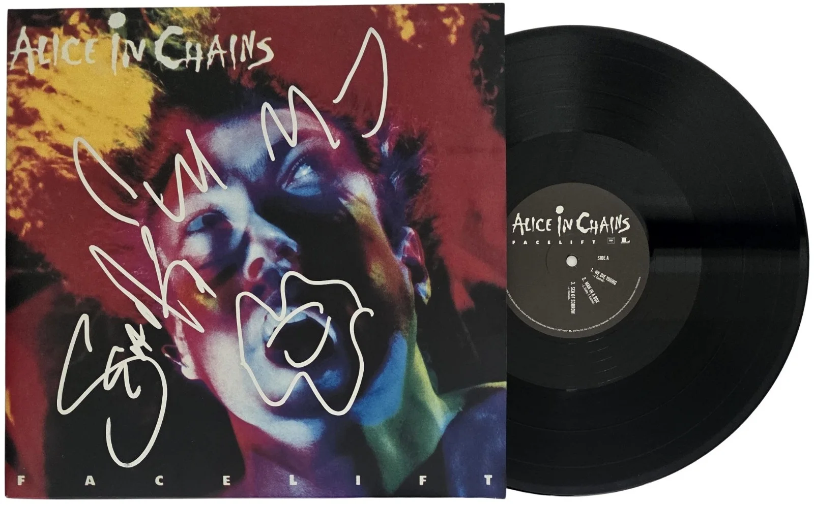 Sean Kinney Signed Alice In Chains Facelift Album Proof Autographed Vinyl Record, изображение 2