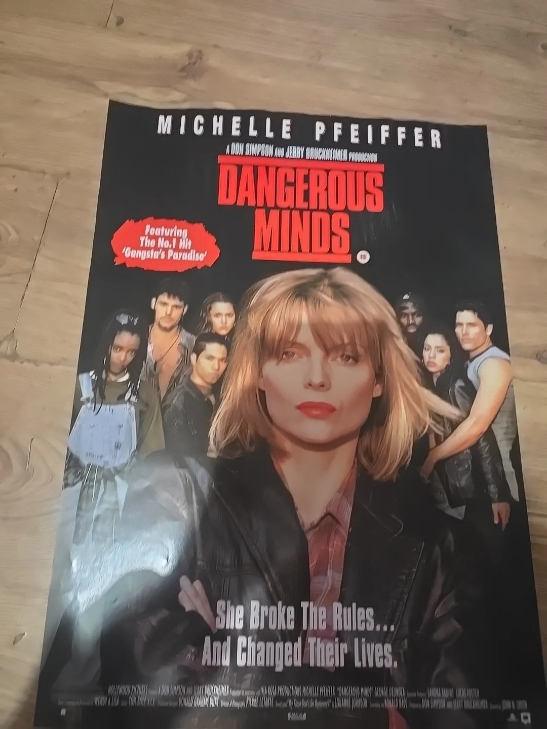 Dangerous Minds Original Video Shop VHS Poster Rare Michelle Pfeiffer, изображение 2
