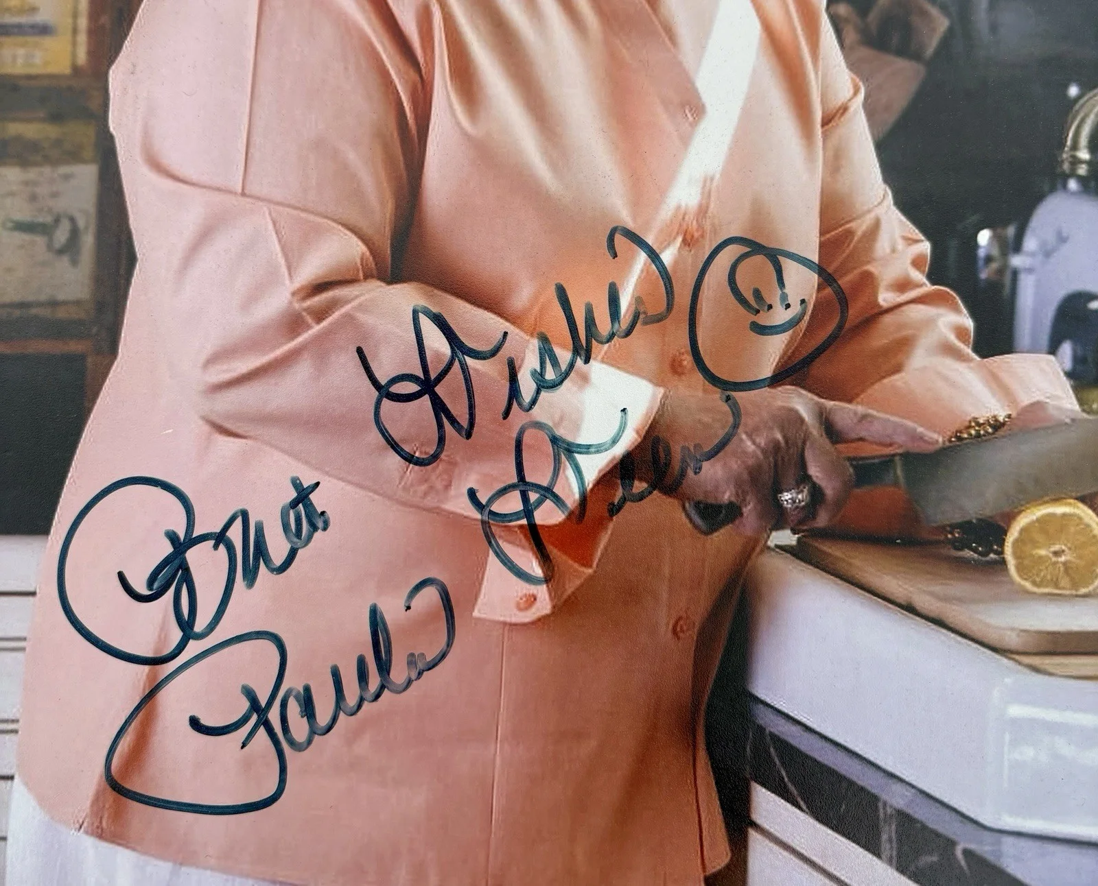 Signed 8x10 Paula Deen Photo with Matting with Best Dishes Paula Deen Autograph, image 2