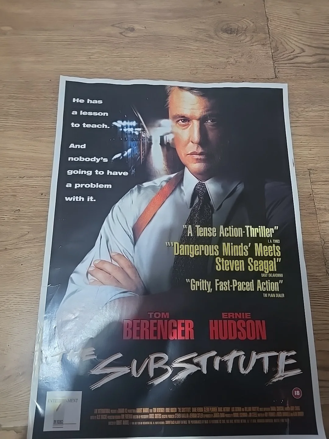 The Substitute Original Video Shop VHS Poster Rare Tom Berenger, изображение 3