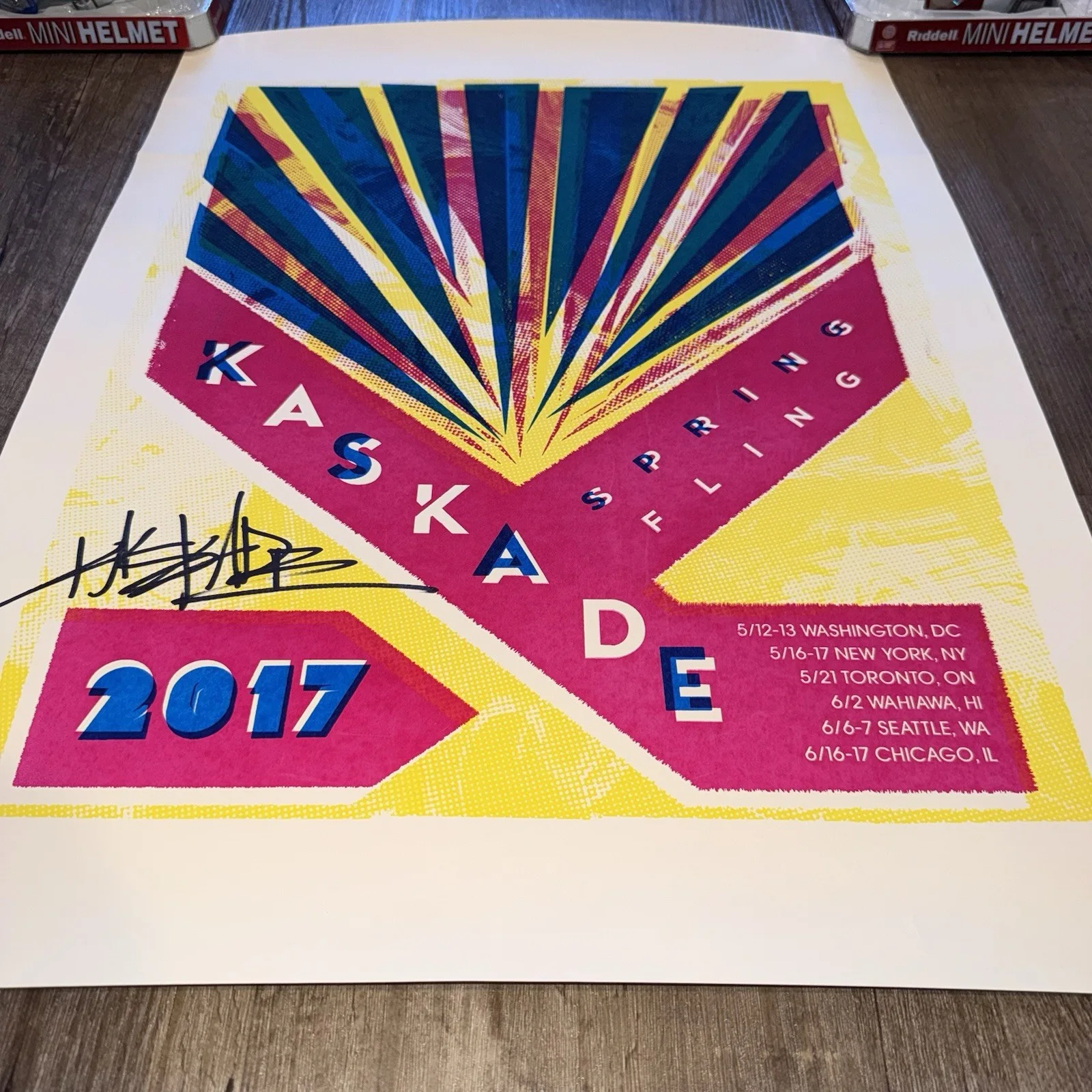 Kaskade 2017 Autographed 18x24 Spring Fling Tour DJ Signed Ryan Raddon JSA, image 5