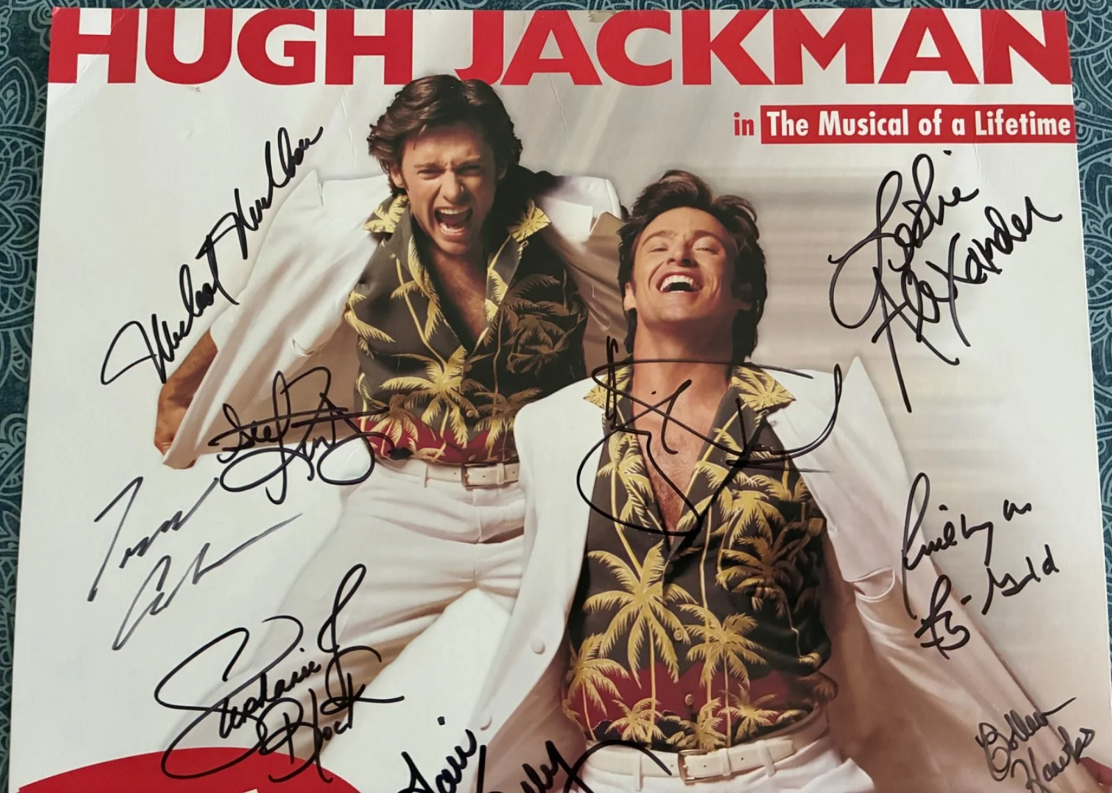 Hugh Jackman, entire cast — HUGH JACKMAN Signed Cast Broadway THE BOY FROM OZ Poster Window Card + Bonus WC, изображение 3