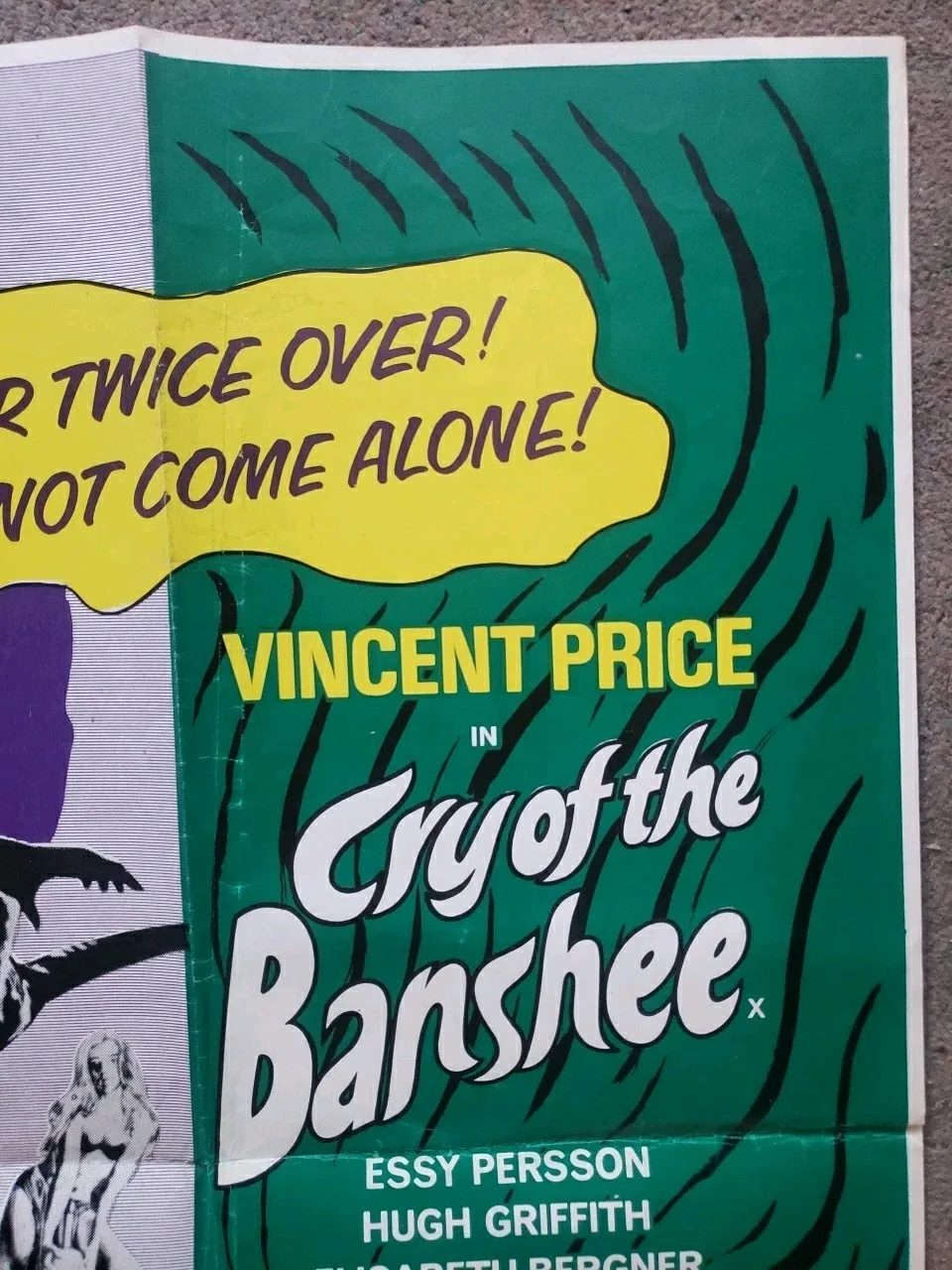 Count Yorba Vampire & Cry Of The Banshee 1970 ORIGINAL UK DOUBLE CROWN POSTER, image 3