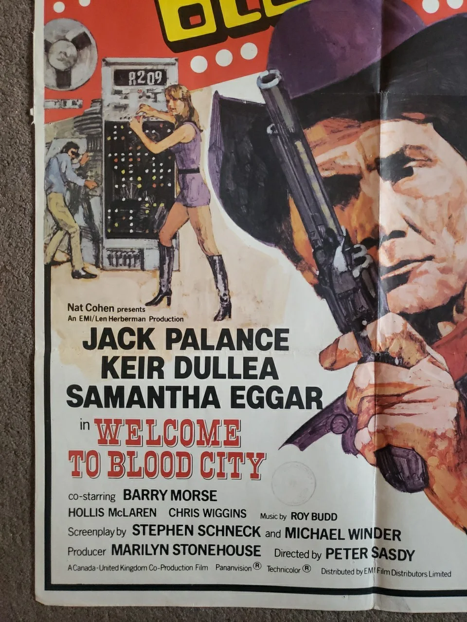 WELCOME TO BLOOD CITY - ORIGINAL UK ONE SHEET MOVIE POSTER 1977 Jack Palance, изображение 3