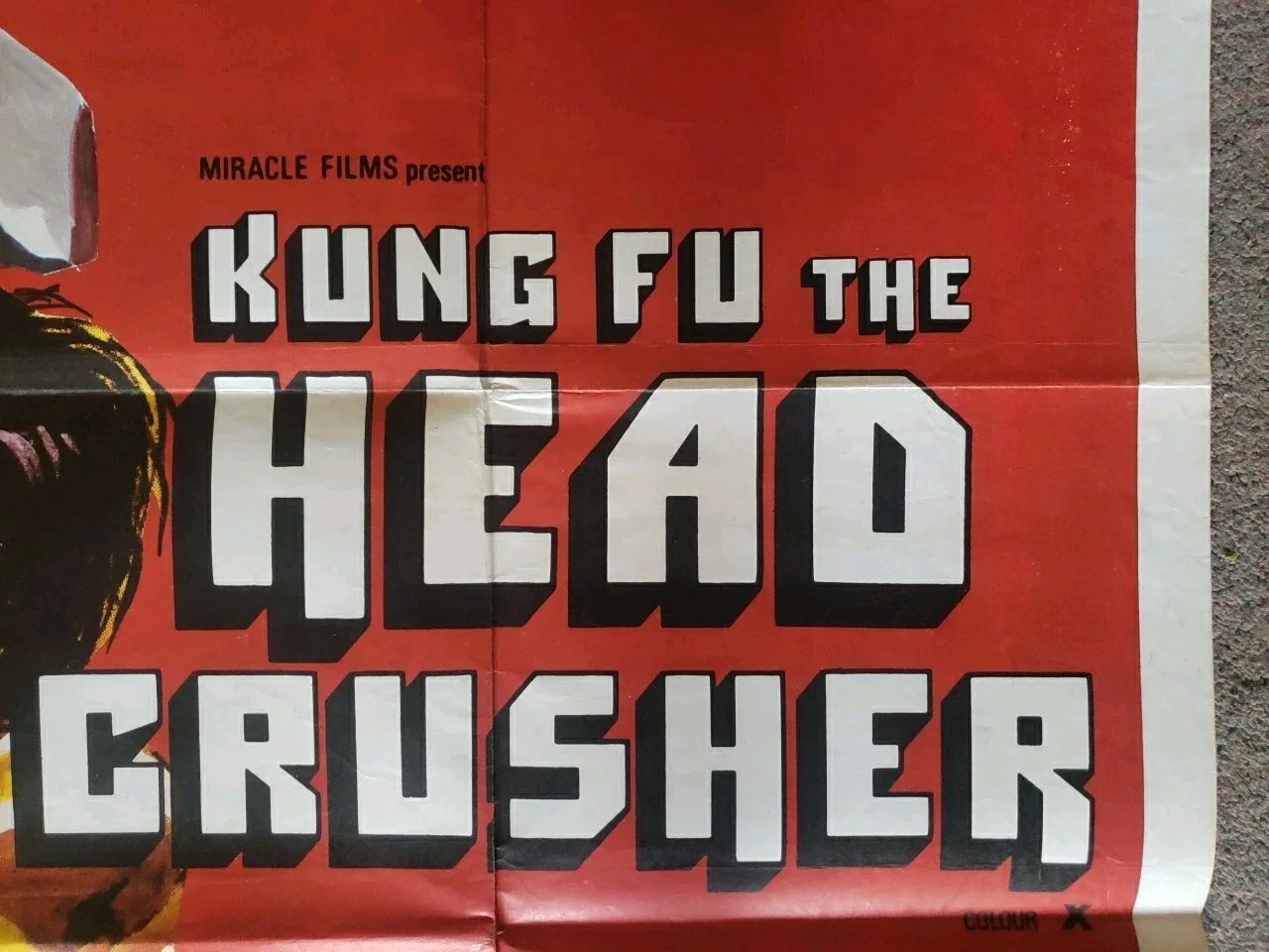 Kung Fu The Head Crusher (Tough Guy) Original 1972 UK Cinema Quad Poster X Cert, image 5