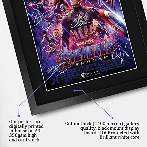 A3 FR Avengers Endgame Movie Poster Cast Signed Printed Autograph, изображение 4