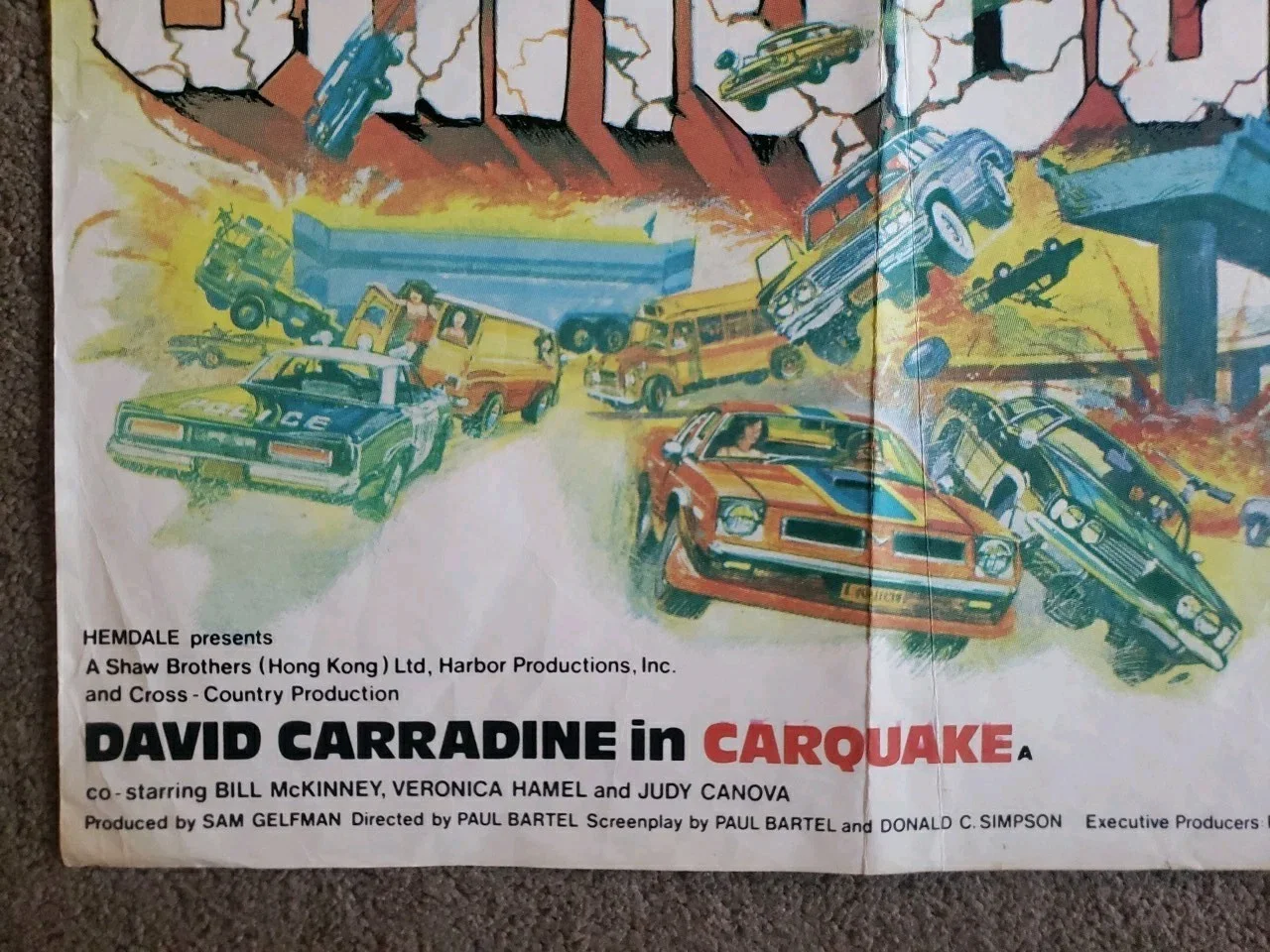 Carquake / Giant Spider Invasion Original Quad Movie Cinema Poster Grindhouse, изображение 2