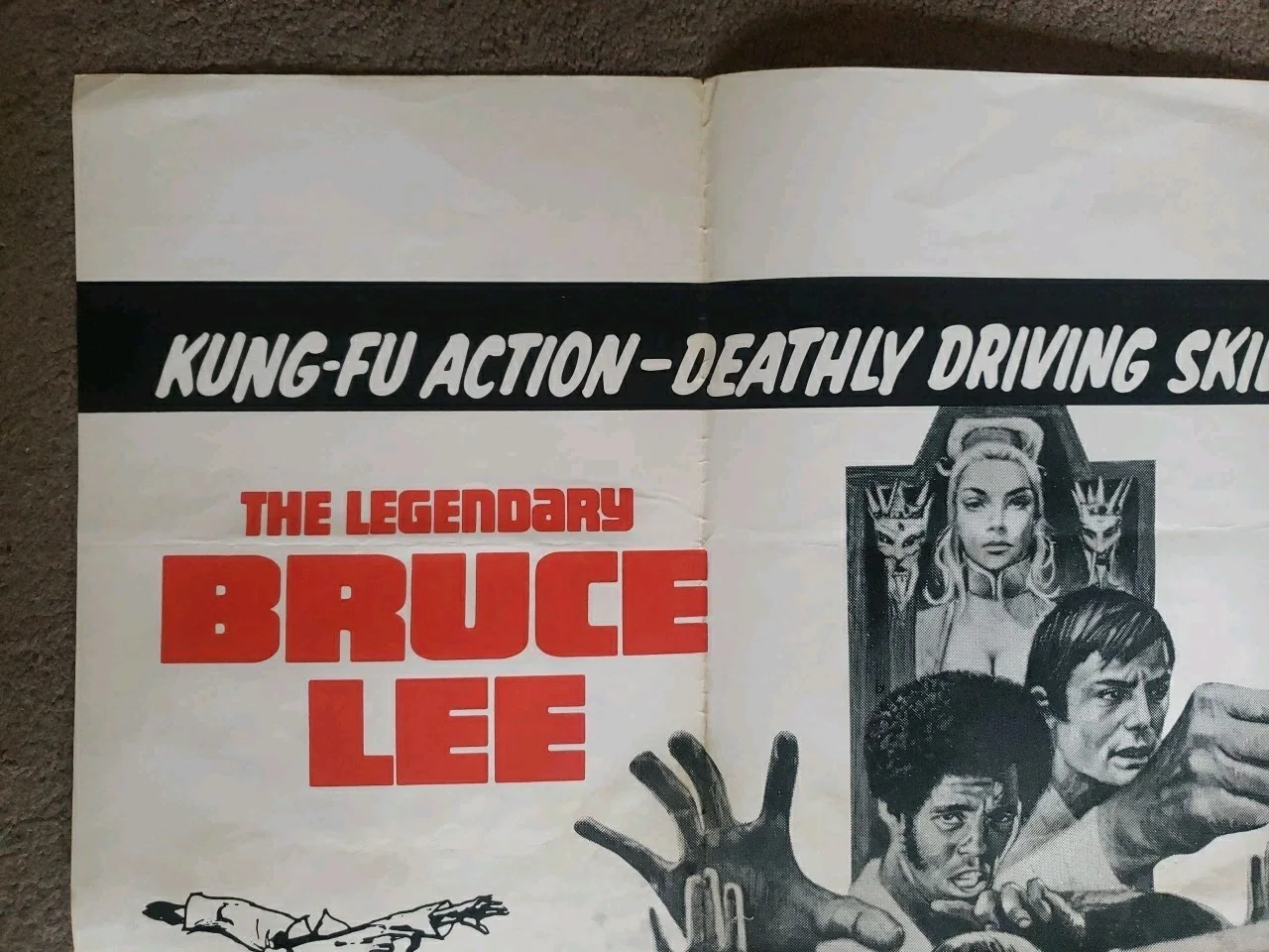 ENTER THE DRAGON /DEATH RACE 2000 original 1973 UK Cinema Quad Poster Bruce Lee, изображение 2