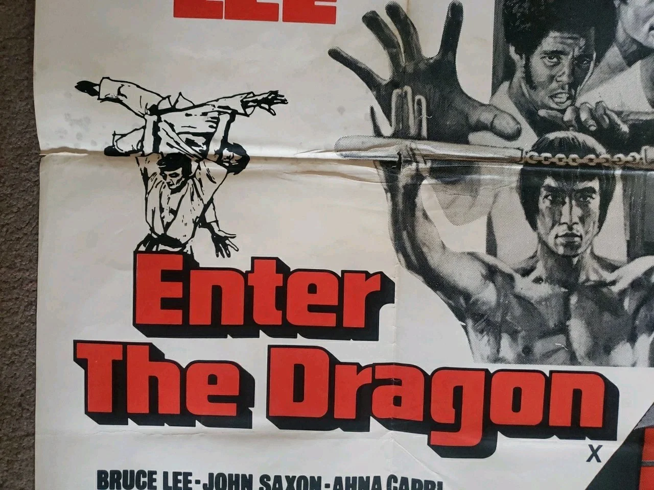 ENTER THE DRAGON /DEATH RACE 2000 original 1973 UK Cinema Quad Poster Bruce Lee, изображение 3