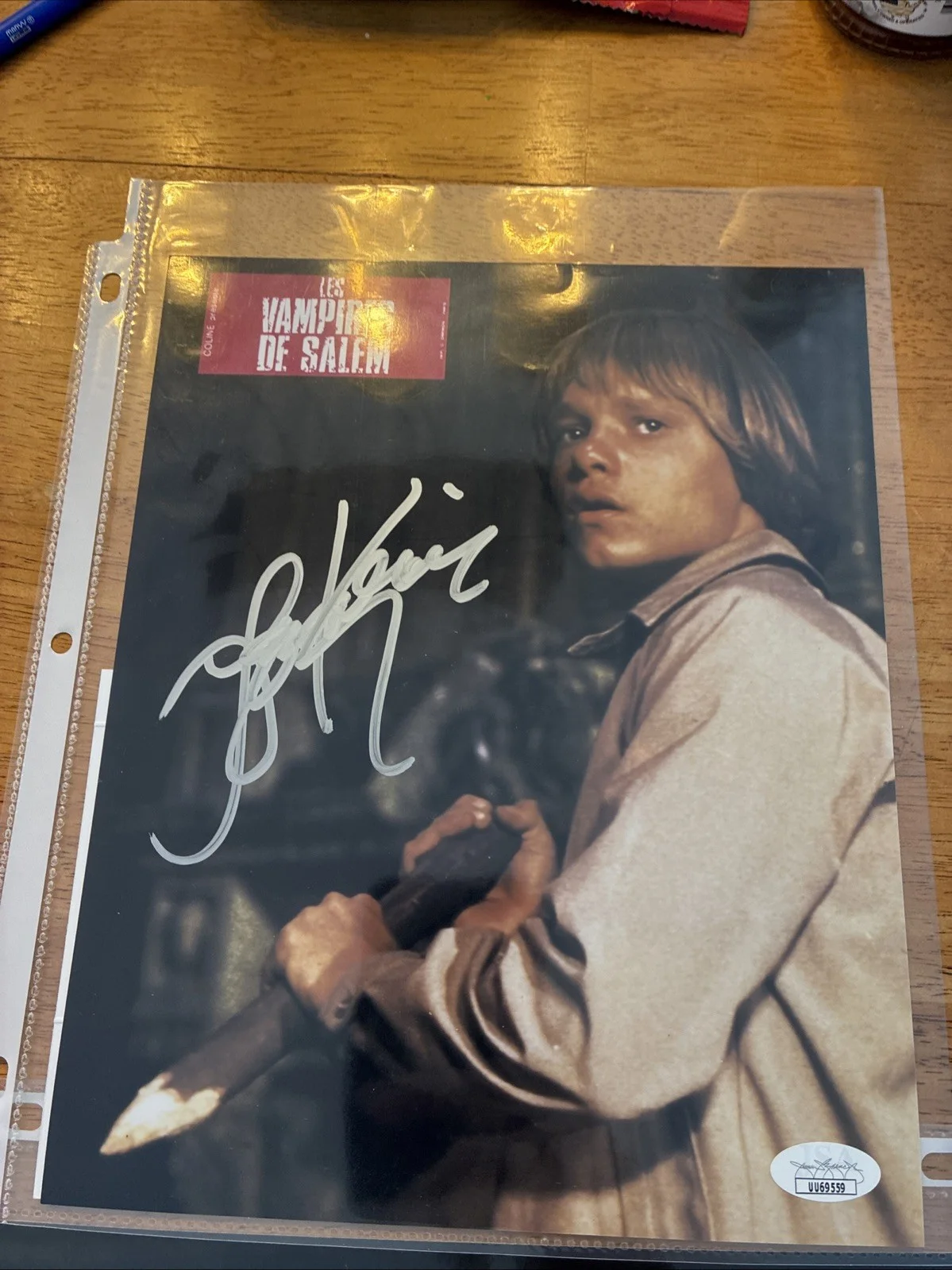 Lance Kerwin Michael Berryman Signed Horror Salem’s Lot Cut, image 2