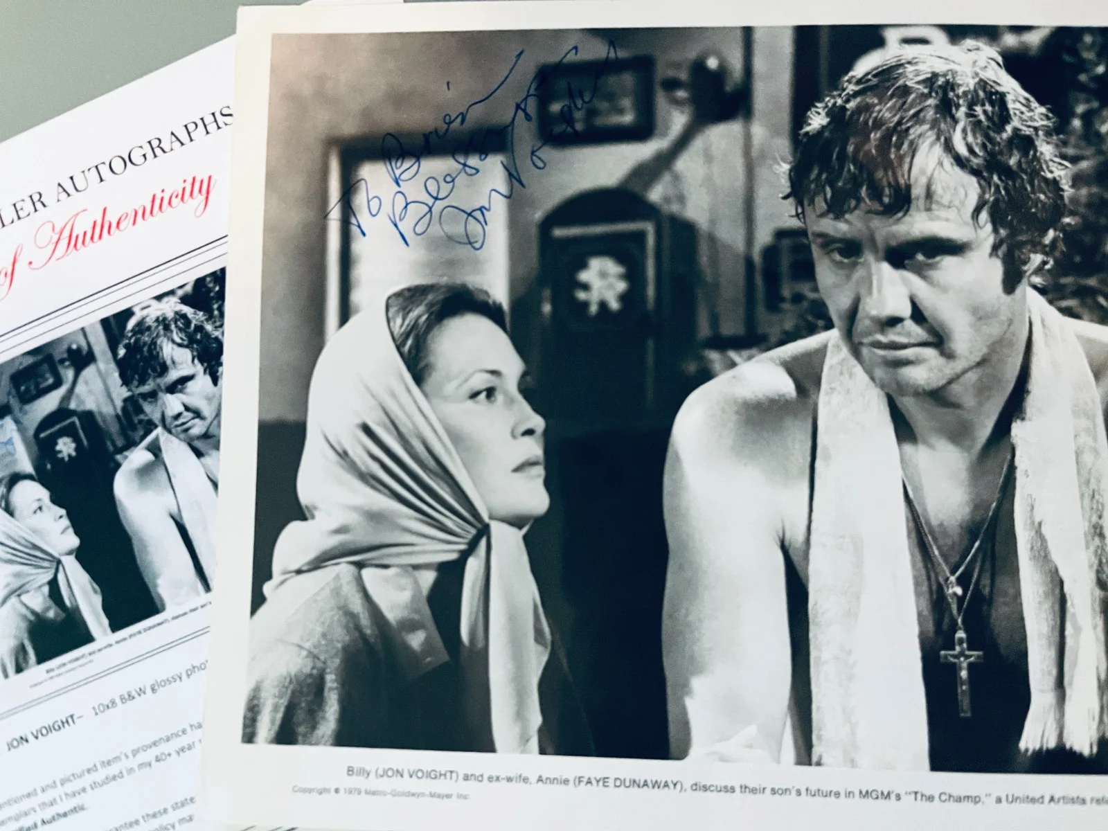 Jon Voight Signed 8X10•*THE CHAMP*•w/Faye Dunaway•1979• Todd Mueller Autographs, изображение 2