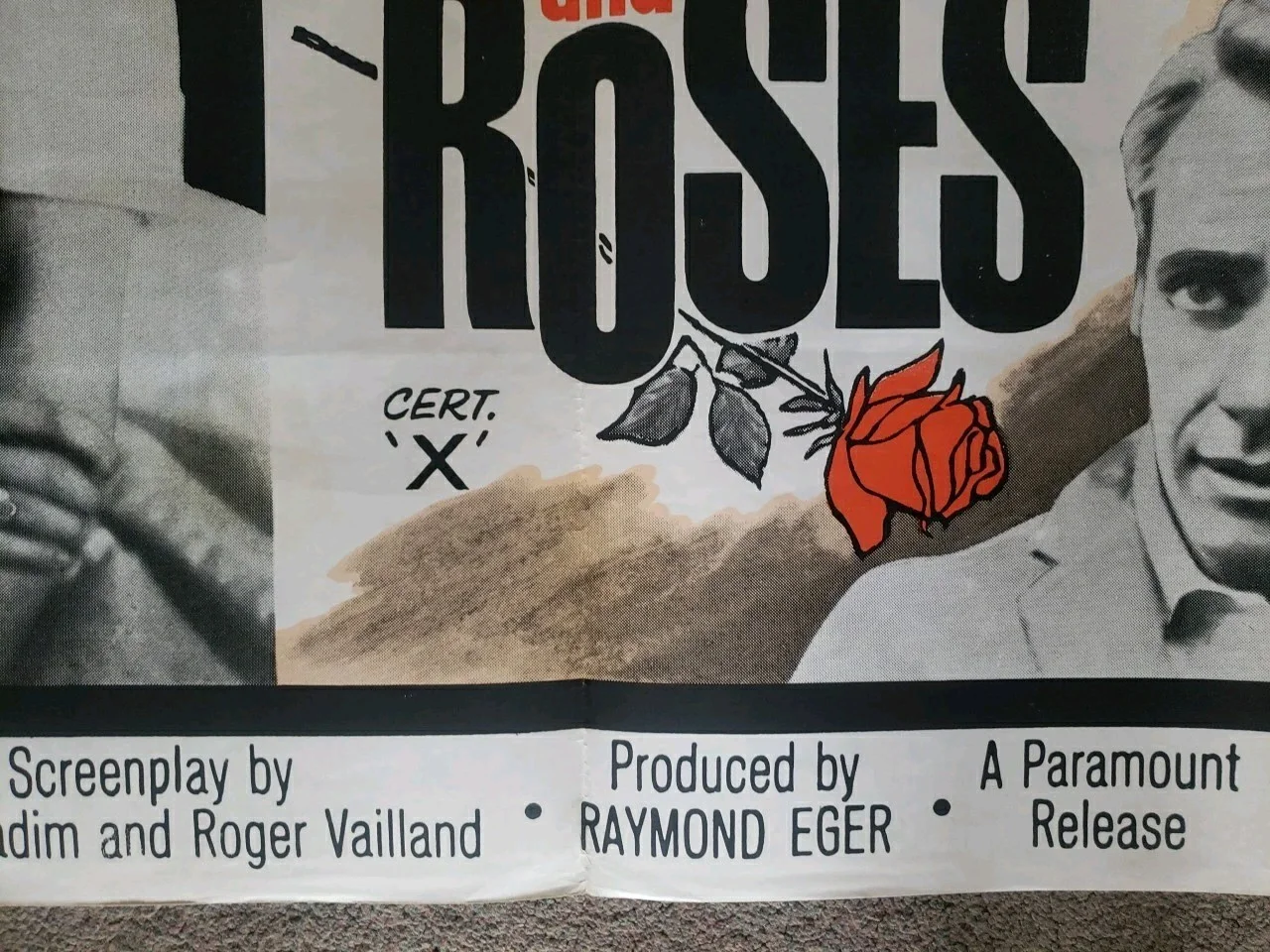 Blood And Roses 1960 ORIGINAL UK Quad Cinema poster Vampire Roger Vadim Horror, изображение 5