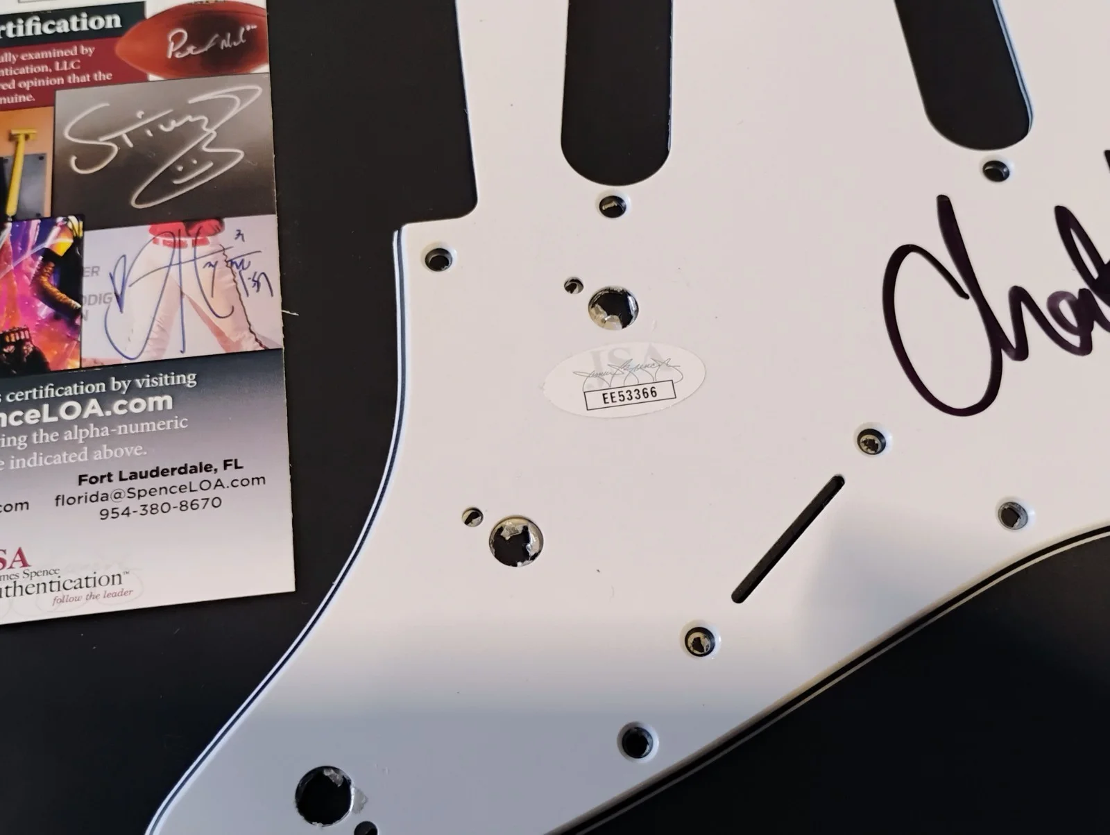 Cheetah Chrome signed guitar pickguard JSA autograph Sonic Reducer Dead Boys, image 4