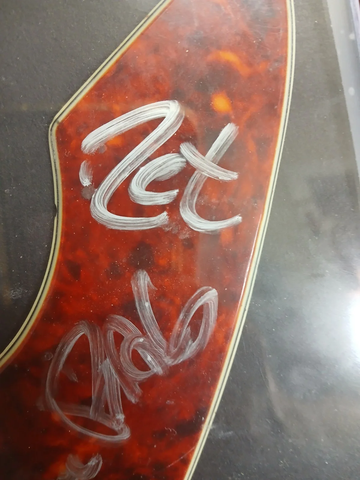 Original Pantera Band Signed Pick Guard And Back Stage Pass Framed, image 3