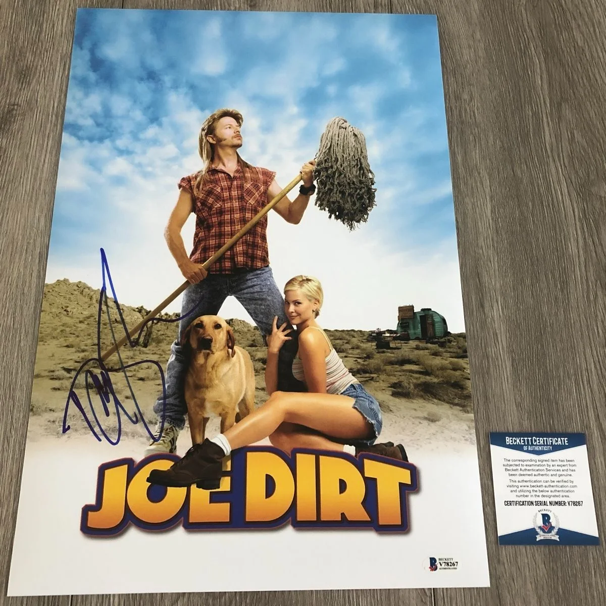 DAVID SPADE SIGNED AUTOGRAPH JOE DIRT 12x18 PHOTO w/EXACT PROOF & BECKETT COA, image 2