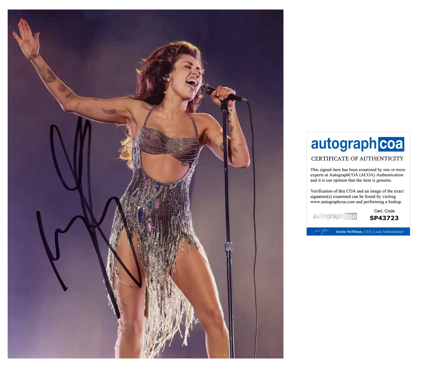 MILEY CYRUS HANNAH MONTANA SIGNED 8x10 PHOTO w/EXACT VIDEO PROOF & AUTOGRAPH COA, image 3