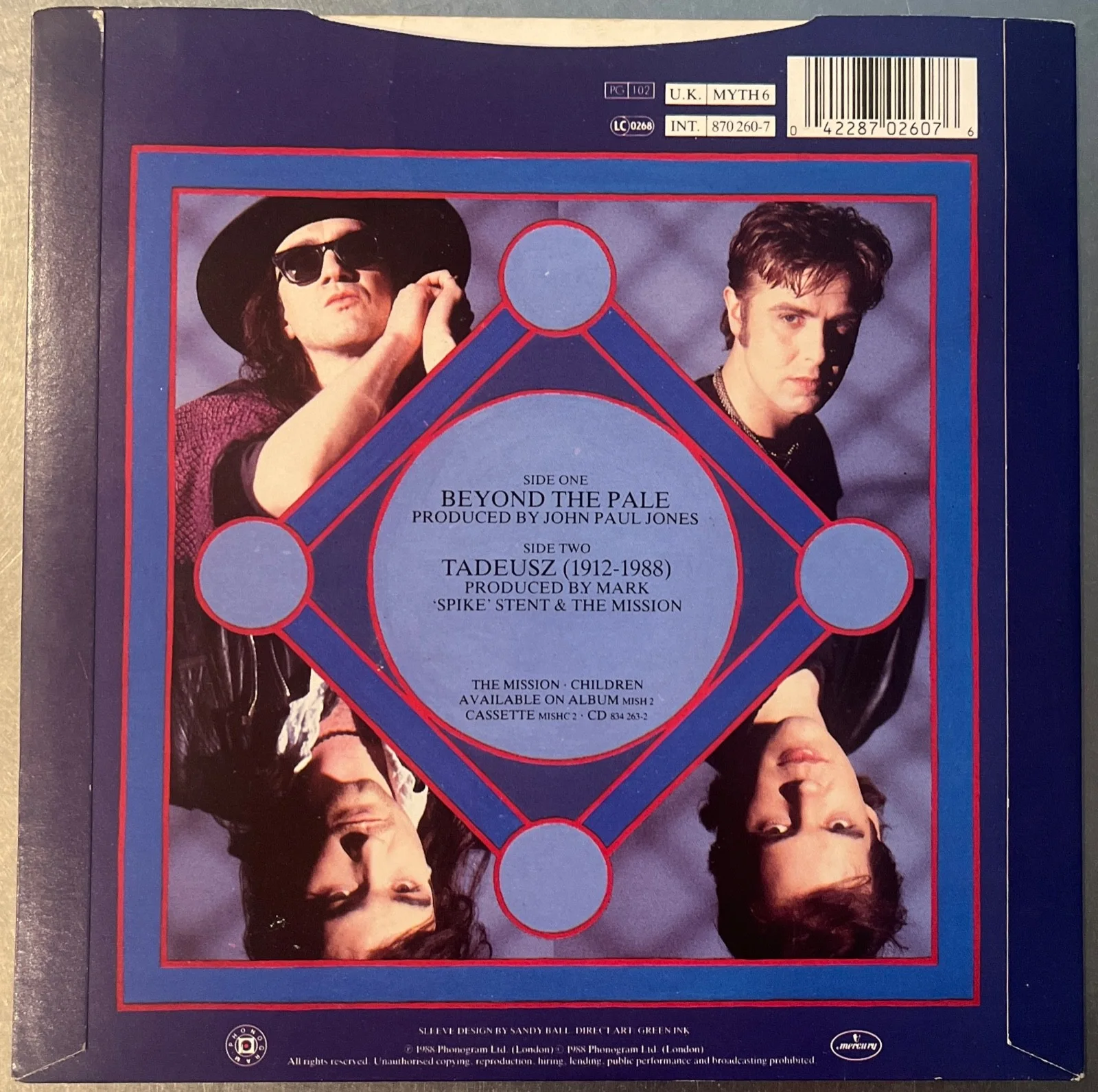 The Mission UK : signed Beyond The Pale autographed 7" vinyl ( Children Lp ), image 4