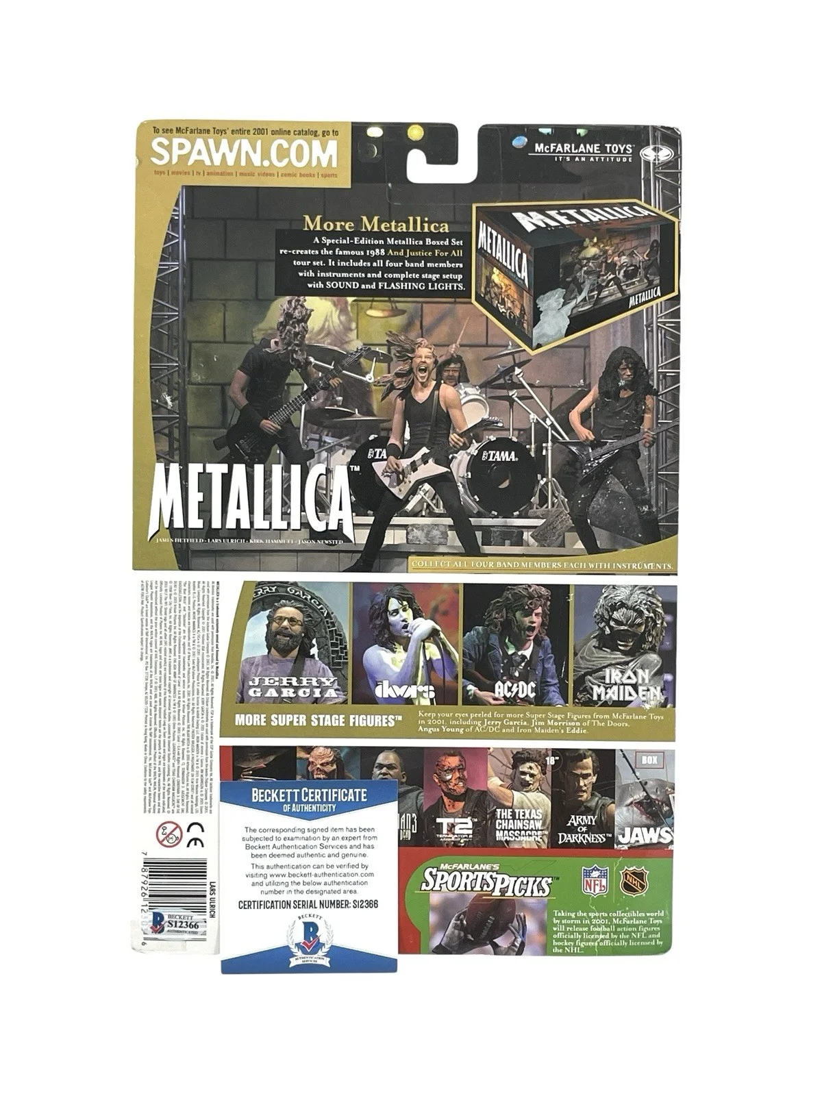 Metallica Lars Ulrich Autographed McFarlane Action Figure Signed Beckett 🔥🥁, изображение 3