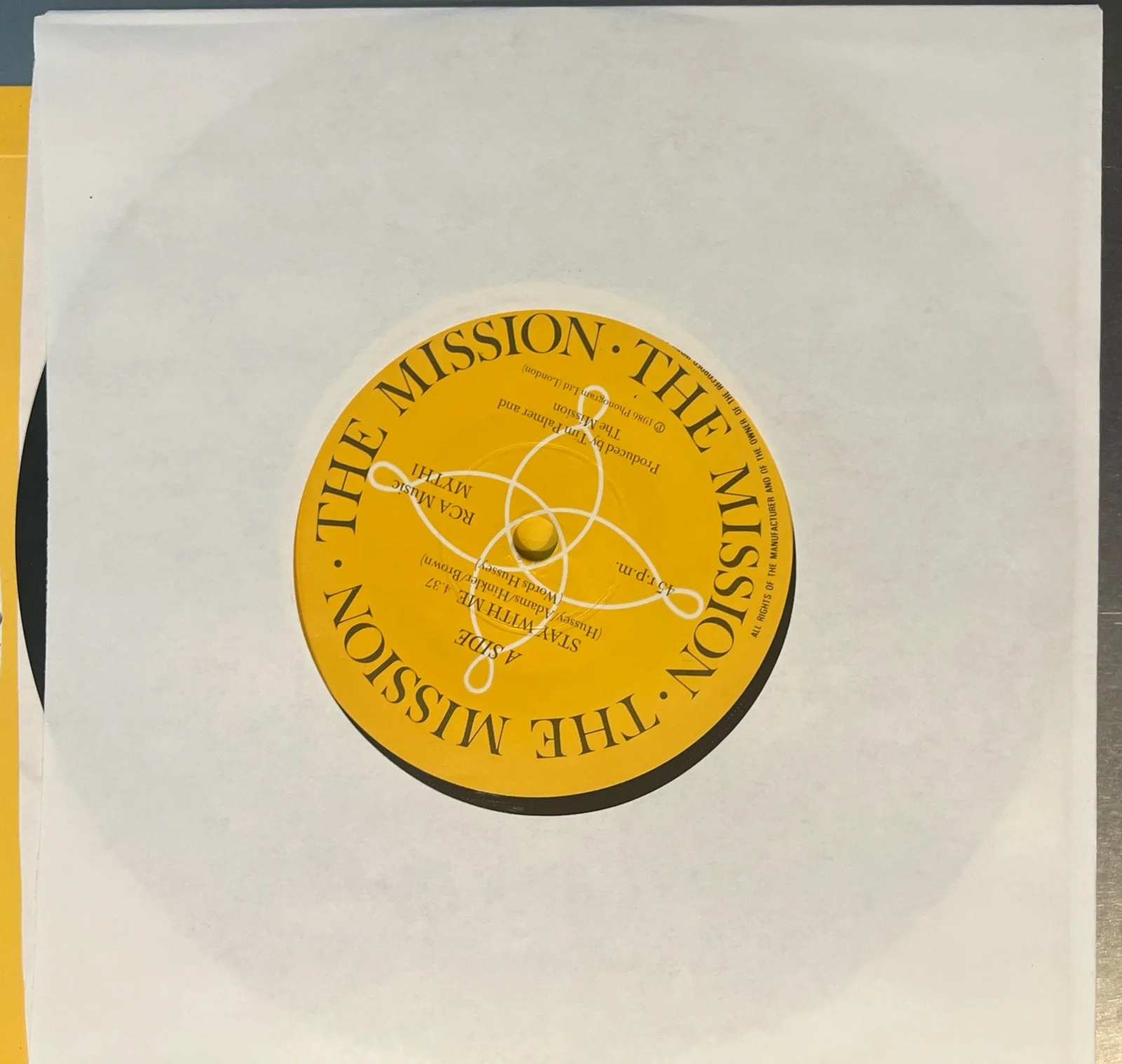The Mission UK : signed III Stay autographed 7" vinyl ( God's Own Medicine Lp ), изображение 3